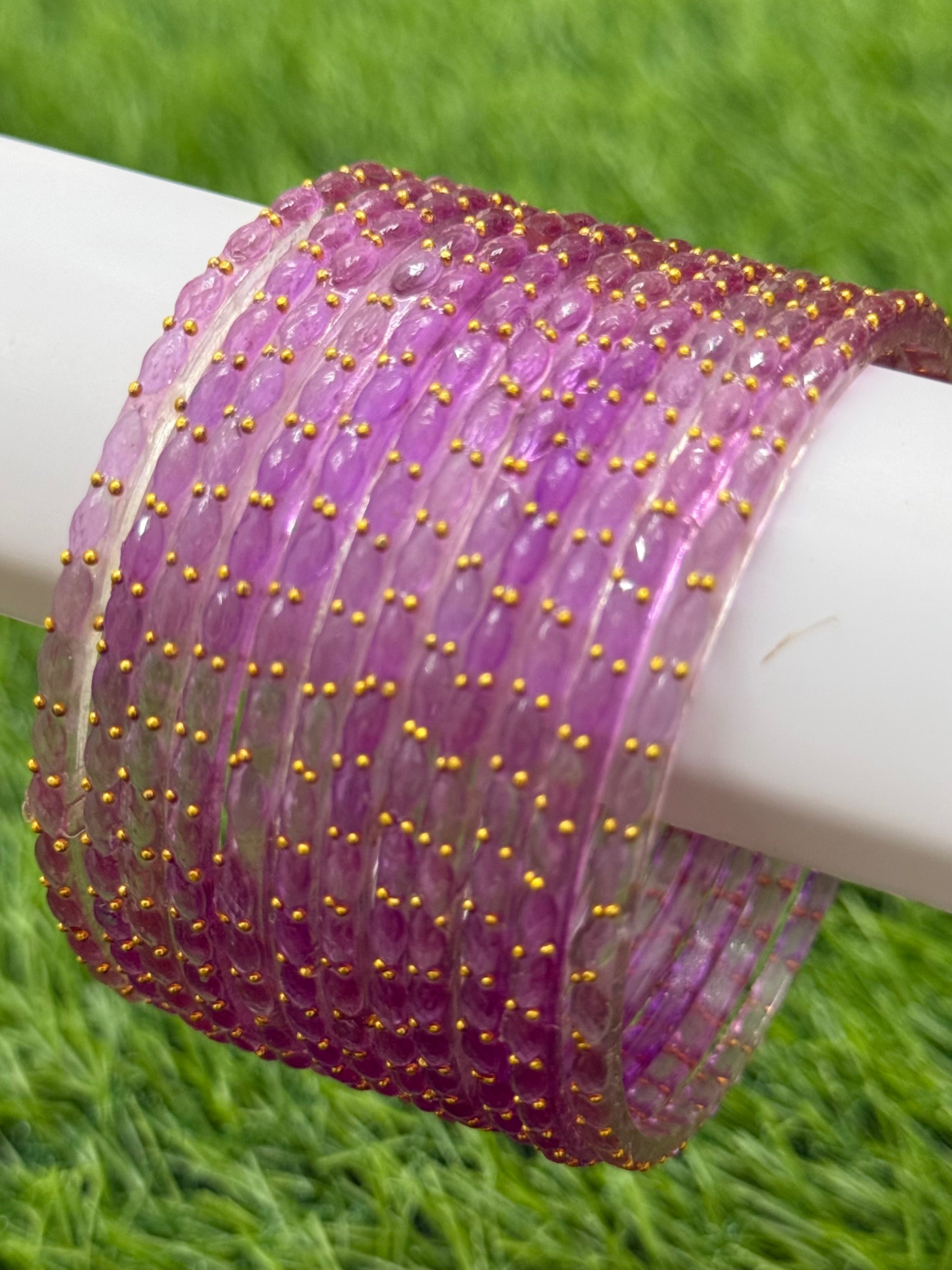 RAINDROP GLASS BANGLES PACK OF 12