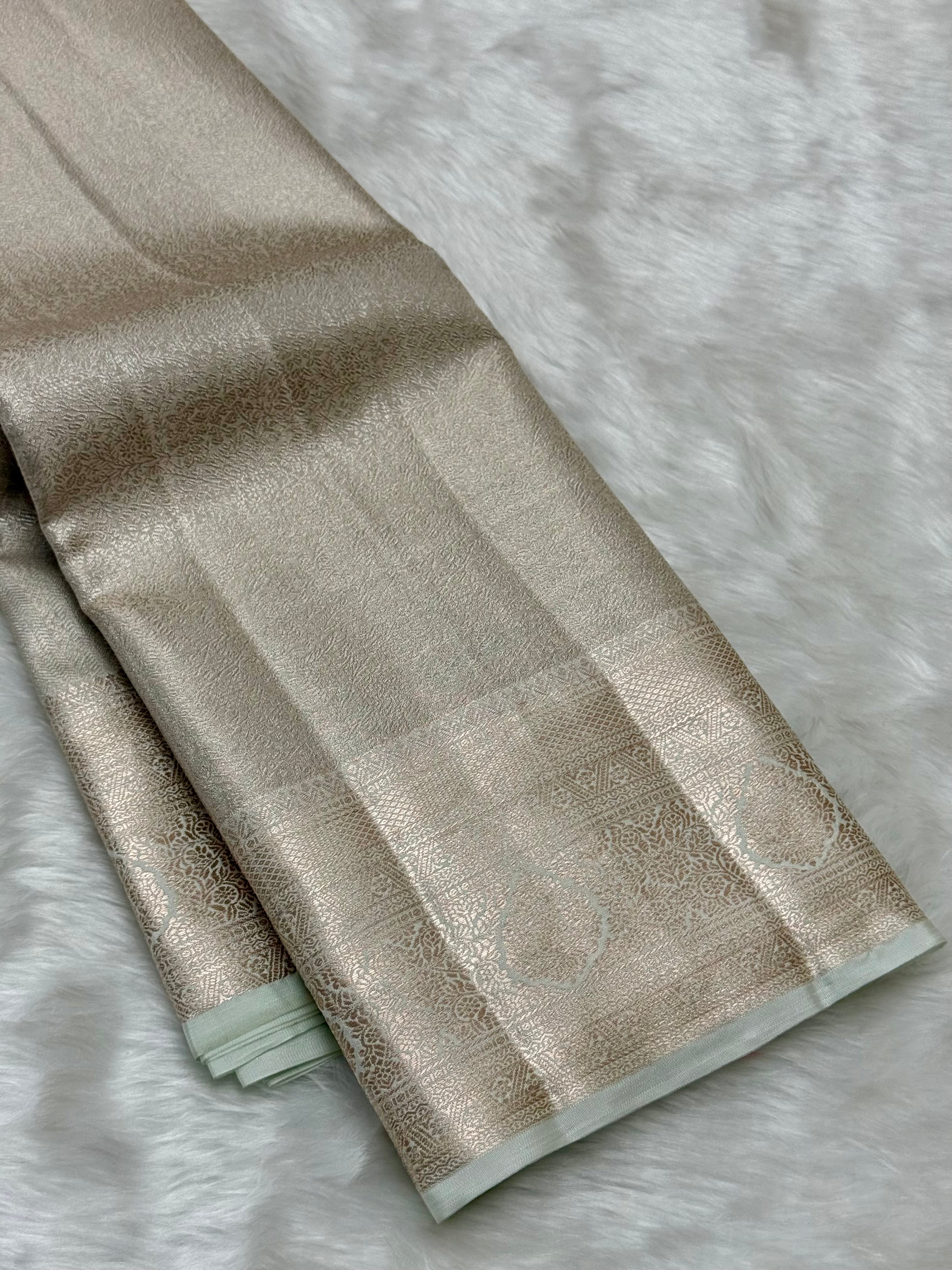 PREMIUM SEMI KANCHI TISSUE SILK SAREE - CREAM