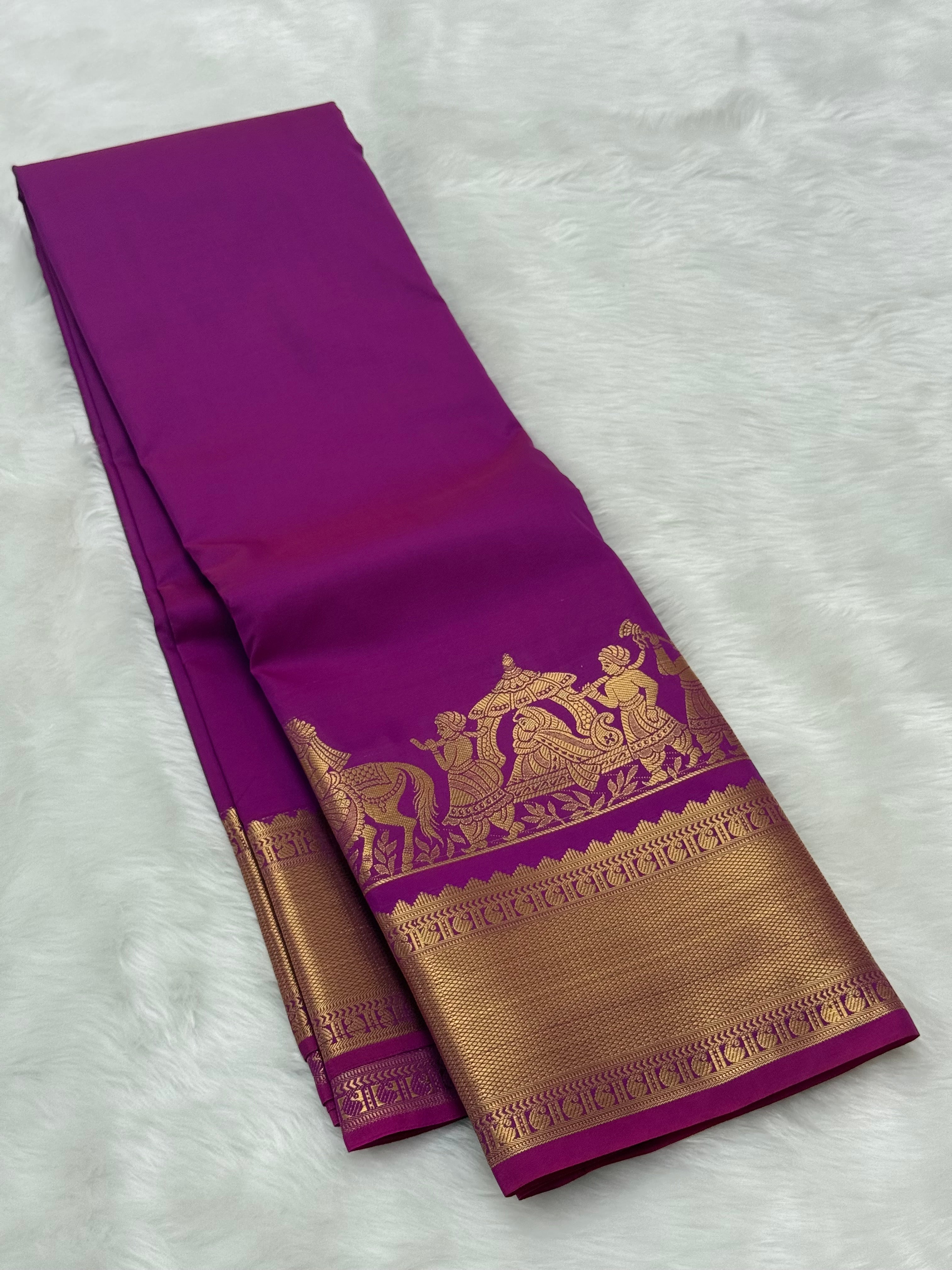 TRENDING PALLAKU DESIGN SOFT SILK SAREE - VIOLET