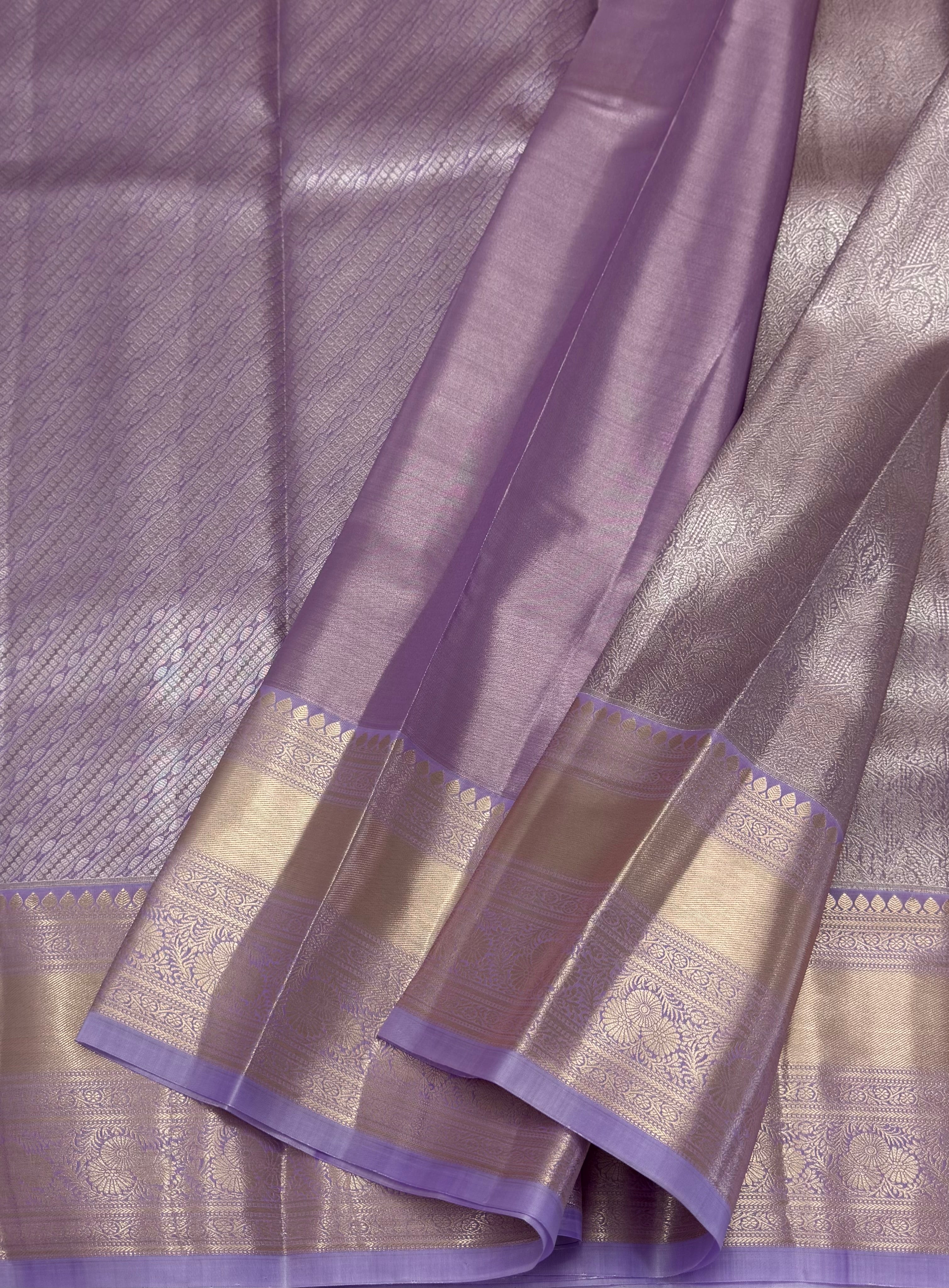 PREMIUM SEMI KANCHI SILK SAREE - GOLDEN LAVENDER