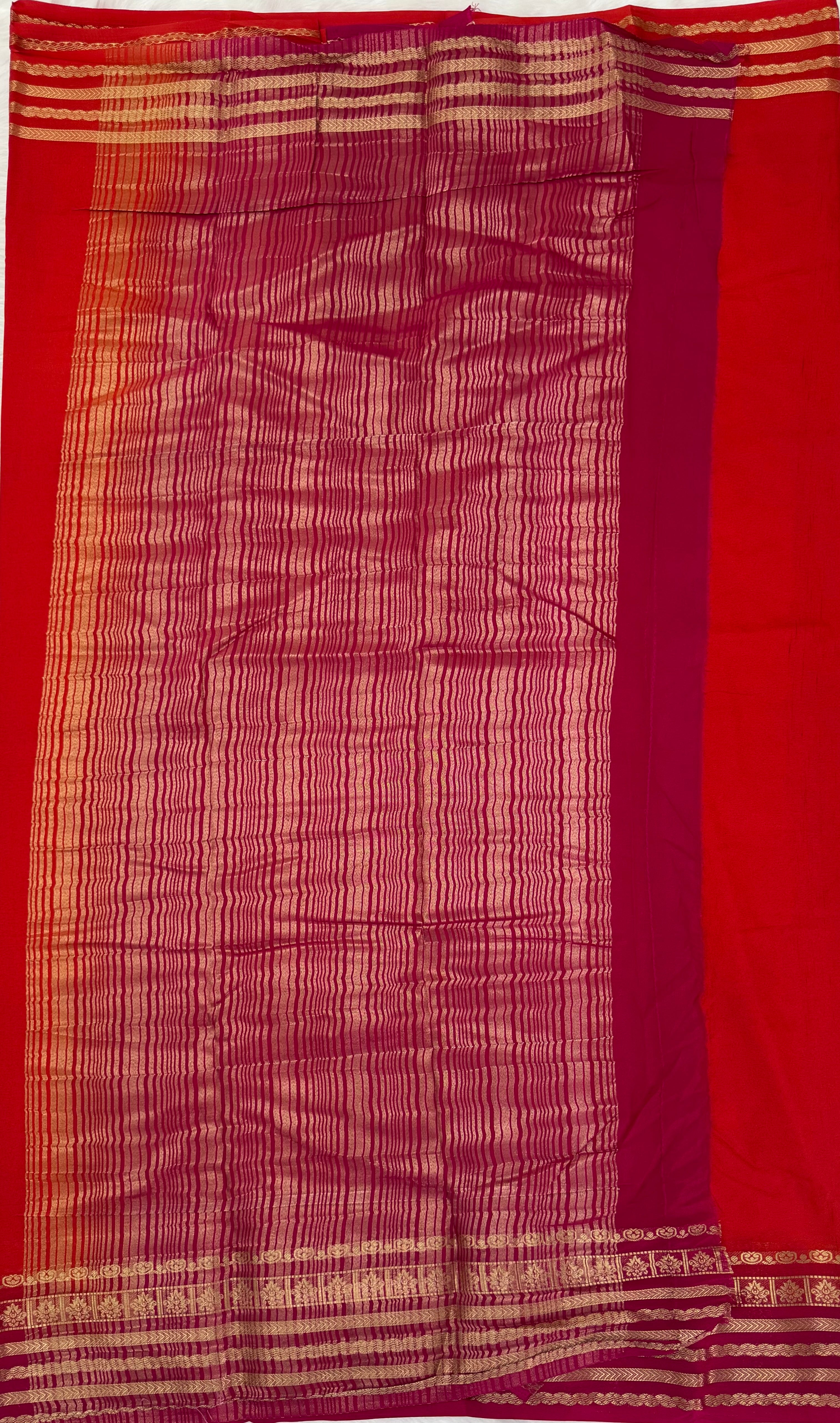 PREMIUM SEMI MYSORE SILK SAREE - RED