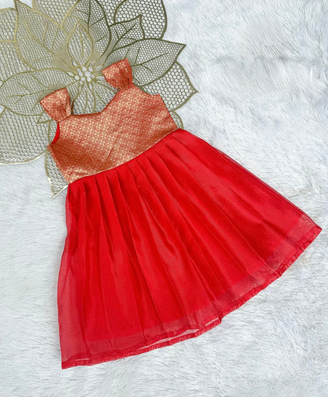 RED NEW BORN FROCK