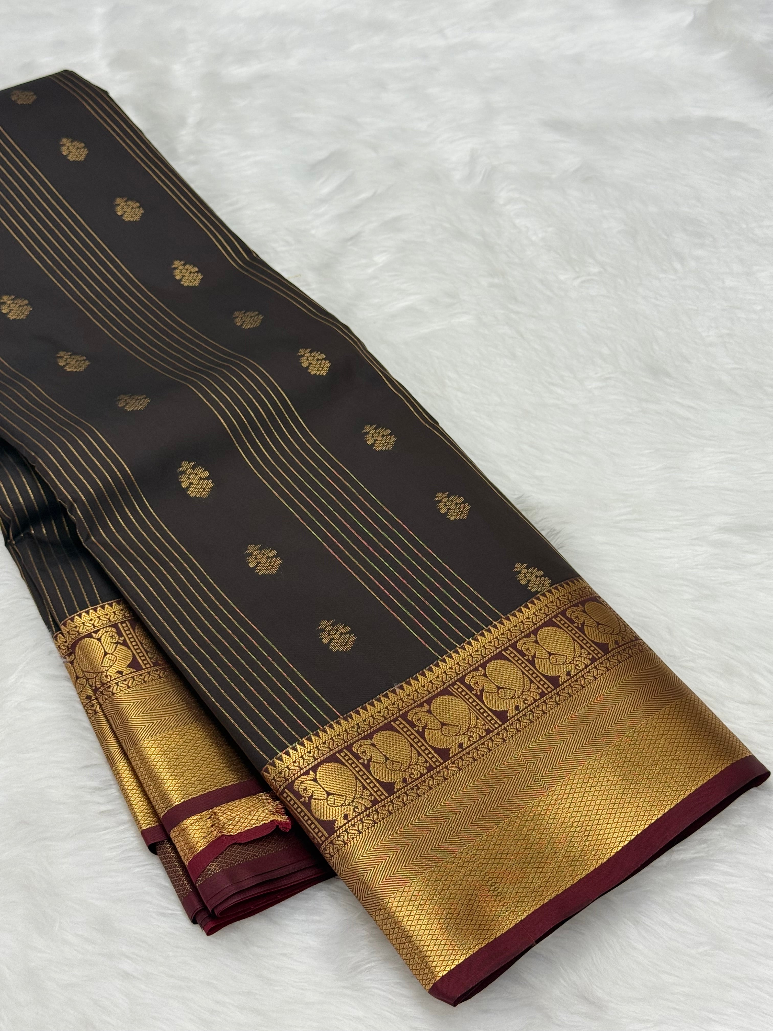 KARUNYA'S SPECIAL SOFT SILK SAREE -BROWN