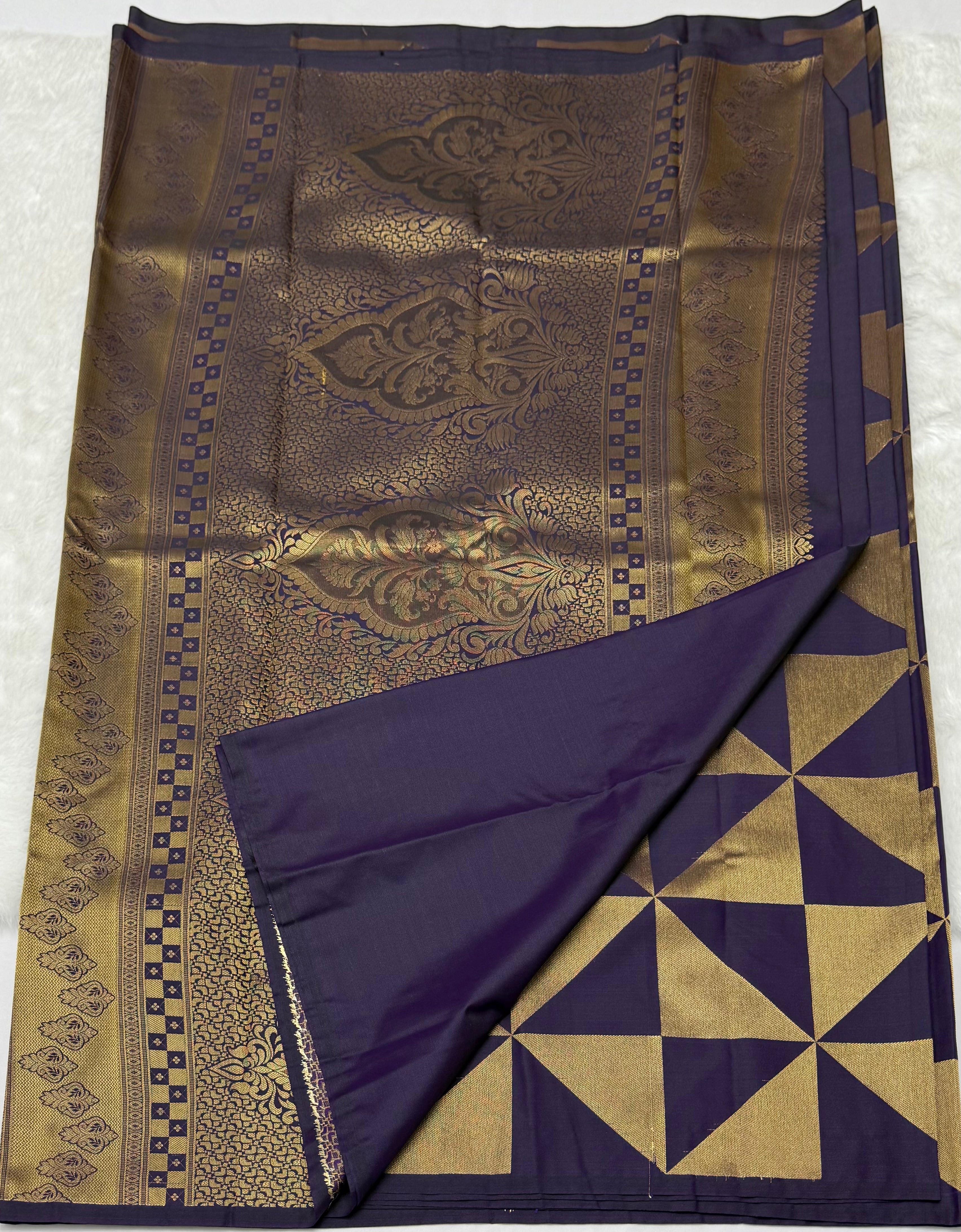PREMIUM SEMI KANCHI SILK SAREE - PURPLE