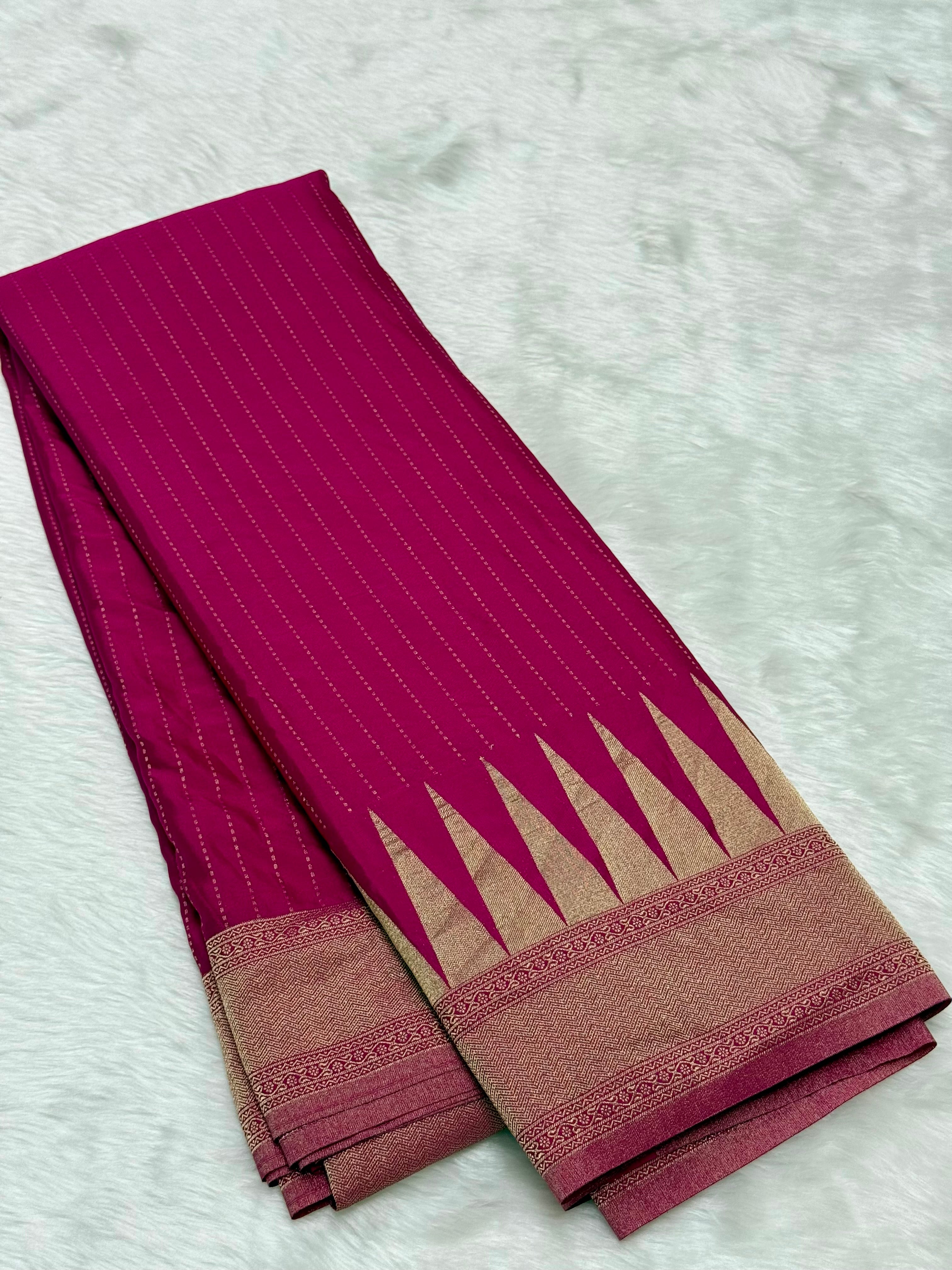 TRENDING DESIGNER BANARAS SILK SAREE - PINK