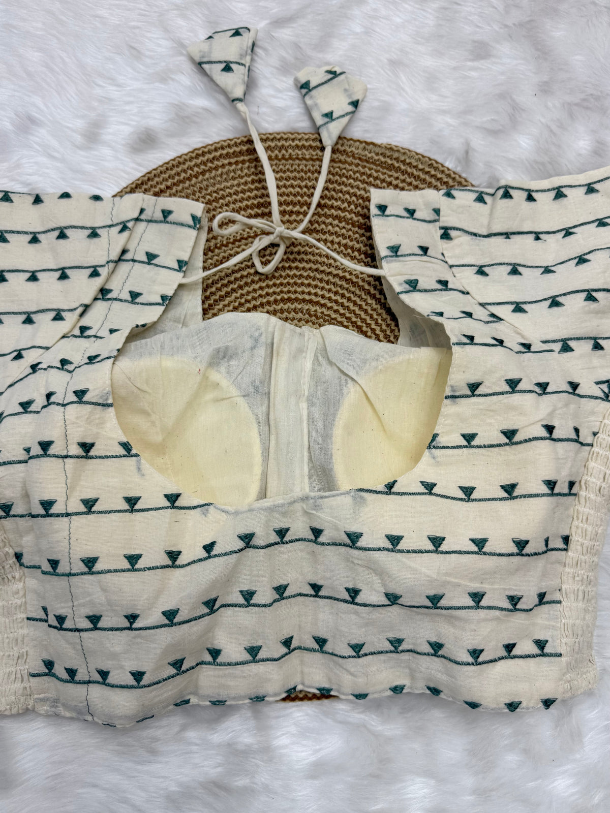 DESIGNER EMBRO WORK BLOUSE - OFF WHITE