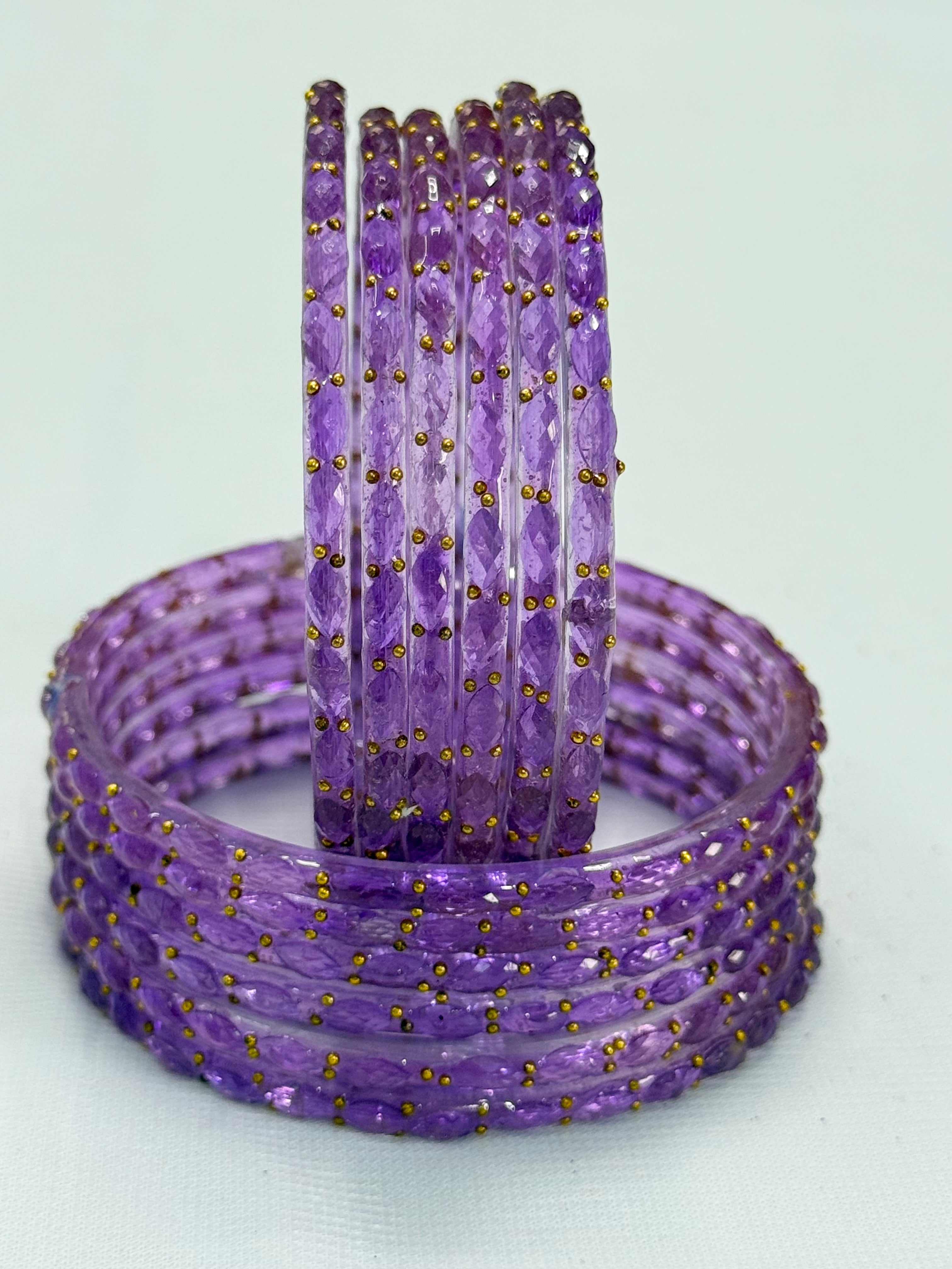 RAINDROP GLASS BANGLES PACK OF 12