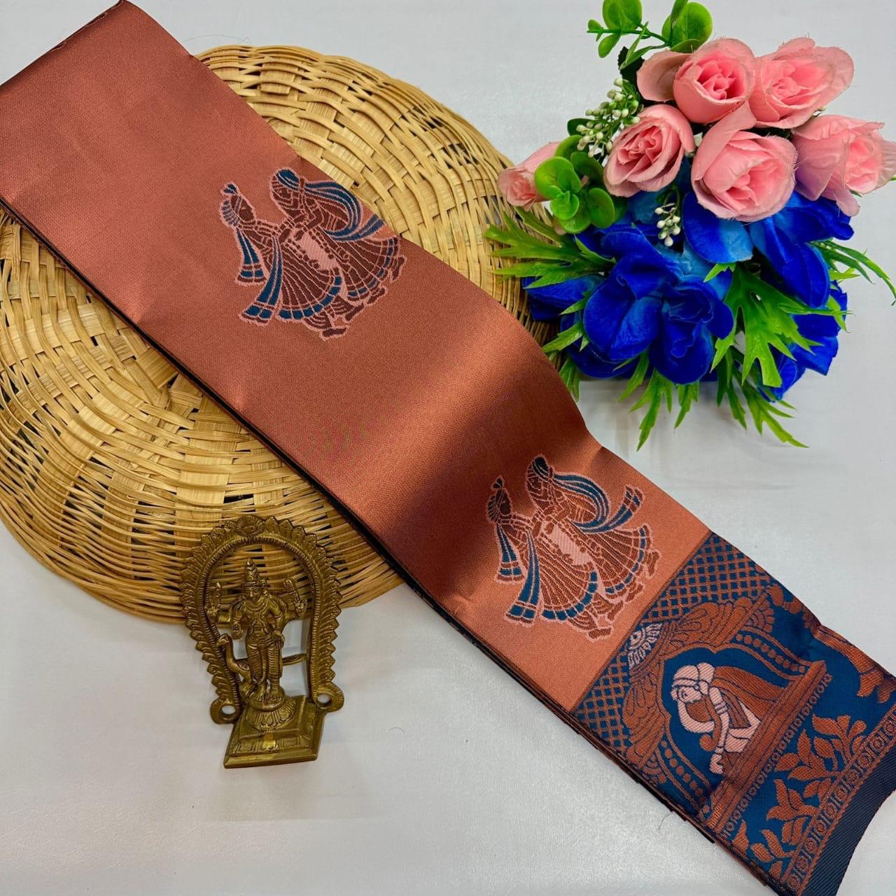 PALLAKU DESIGN KUBERA SILK SAREE - DUSKY ROSE