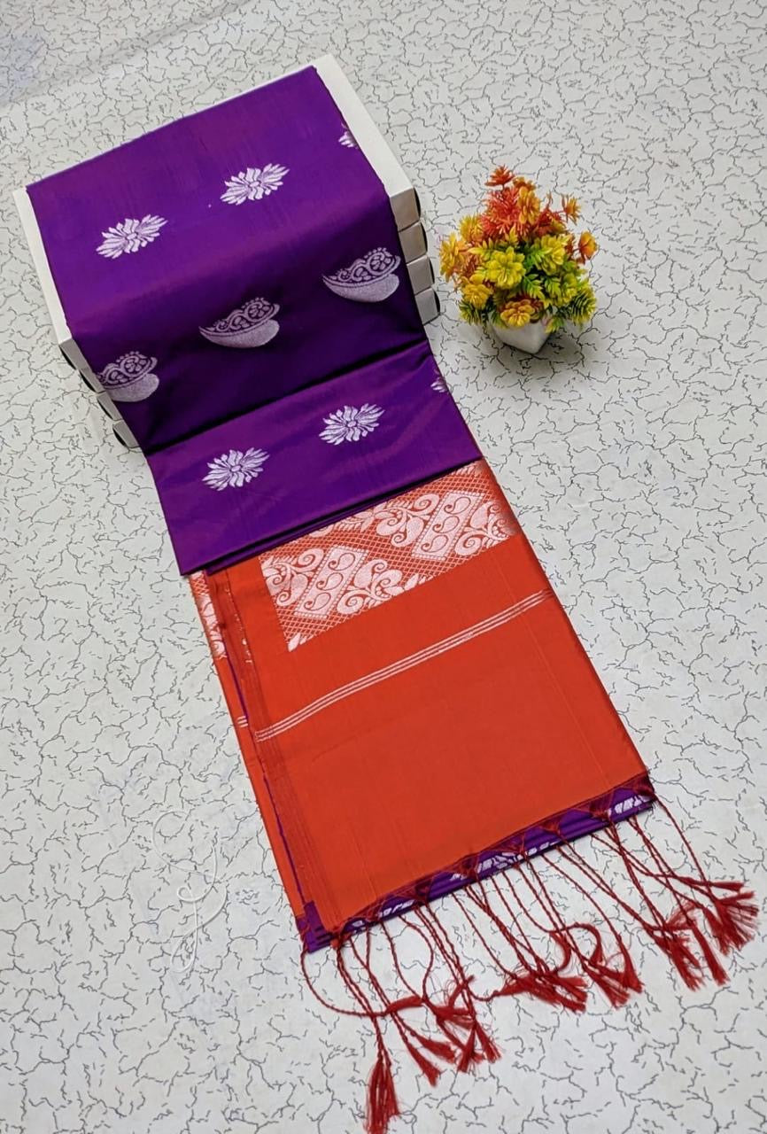 KANCHIPRAM SOFT SILK SAREES - PURPLE