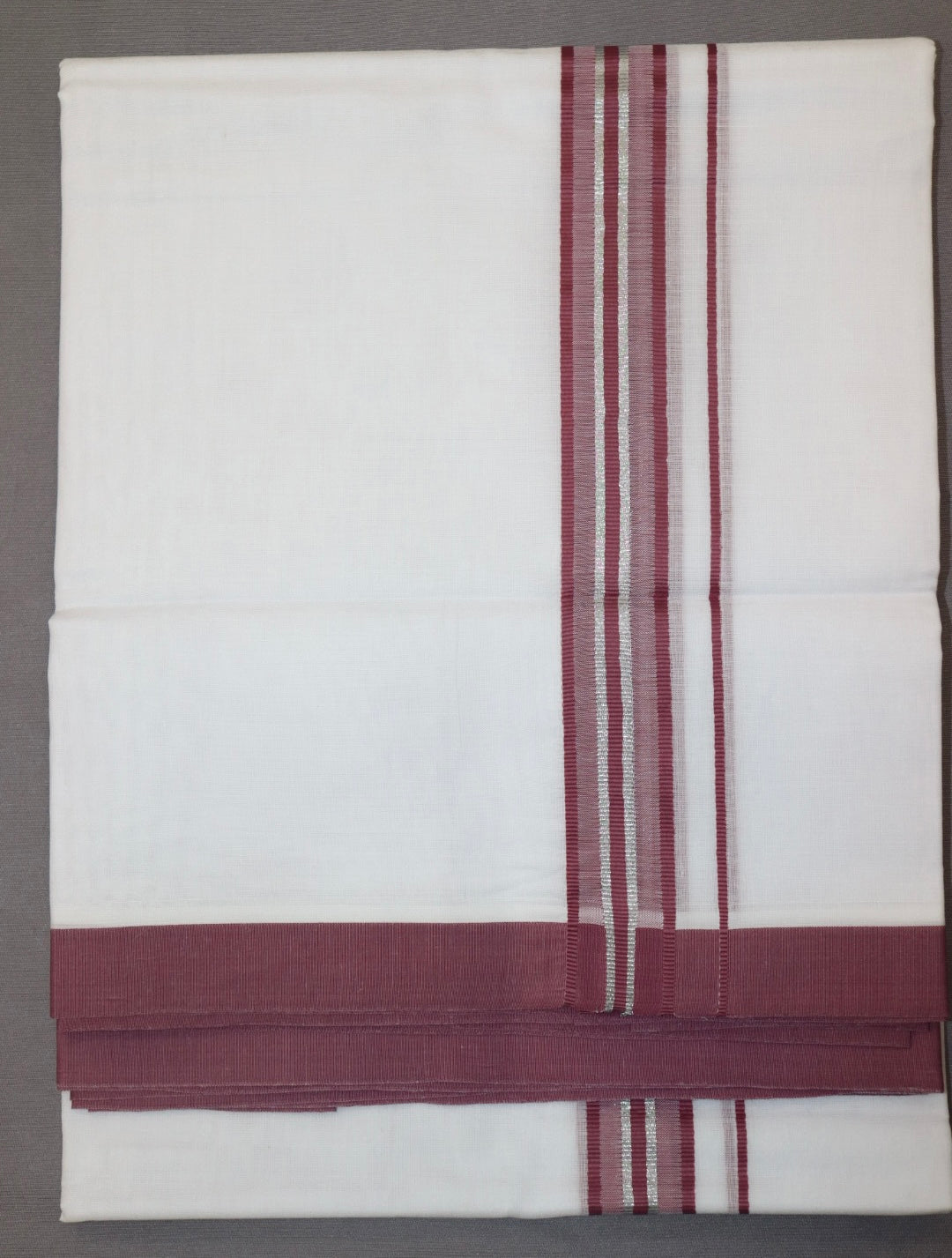 MEN'S DOUBLE DHOTI WHITE WITH FANCY BORDER