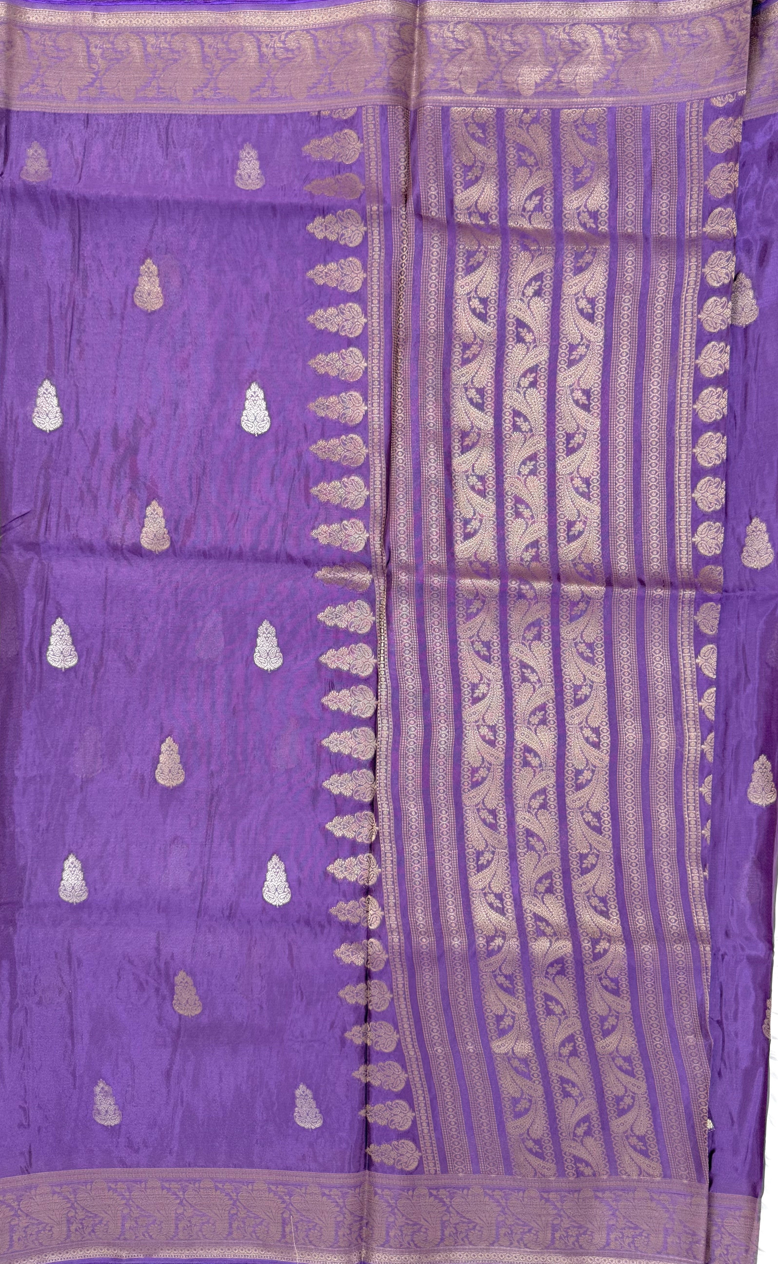PREMIUM BANARASI TISSUE VISCOSE SAREE - FRENCH VIOLET