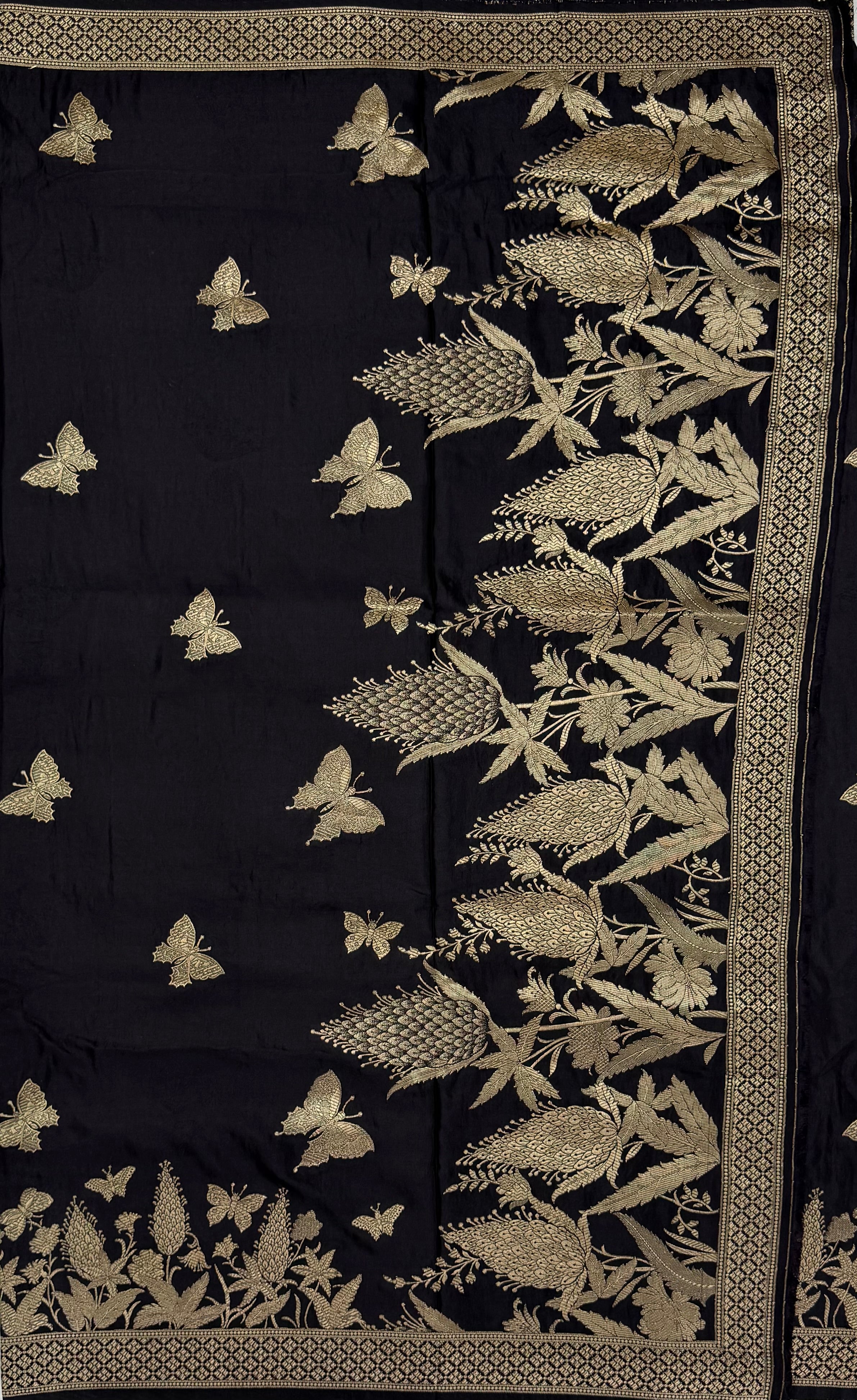 PREMIUM BANARASI MASHRU SILK SAREE - BLACK