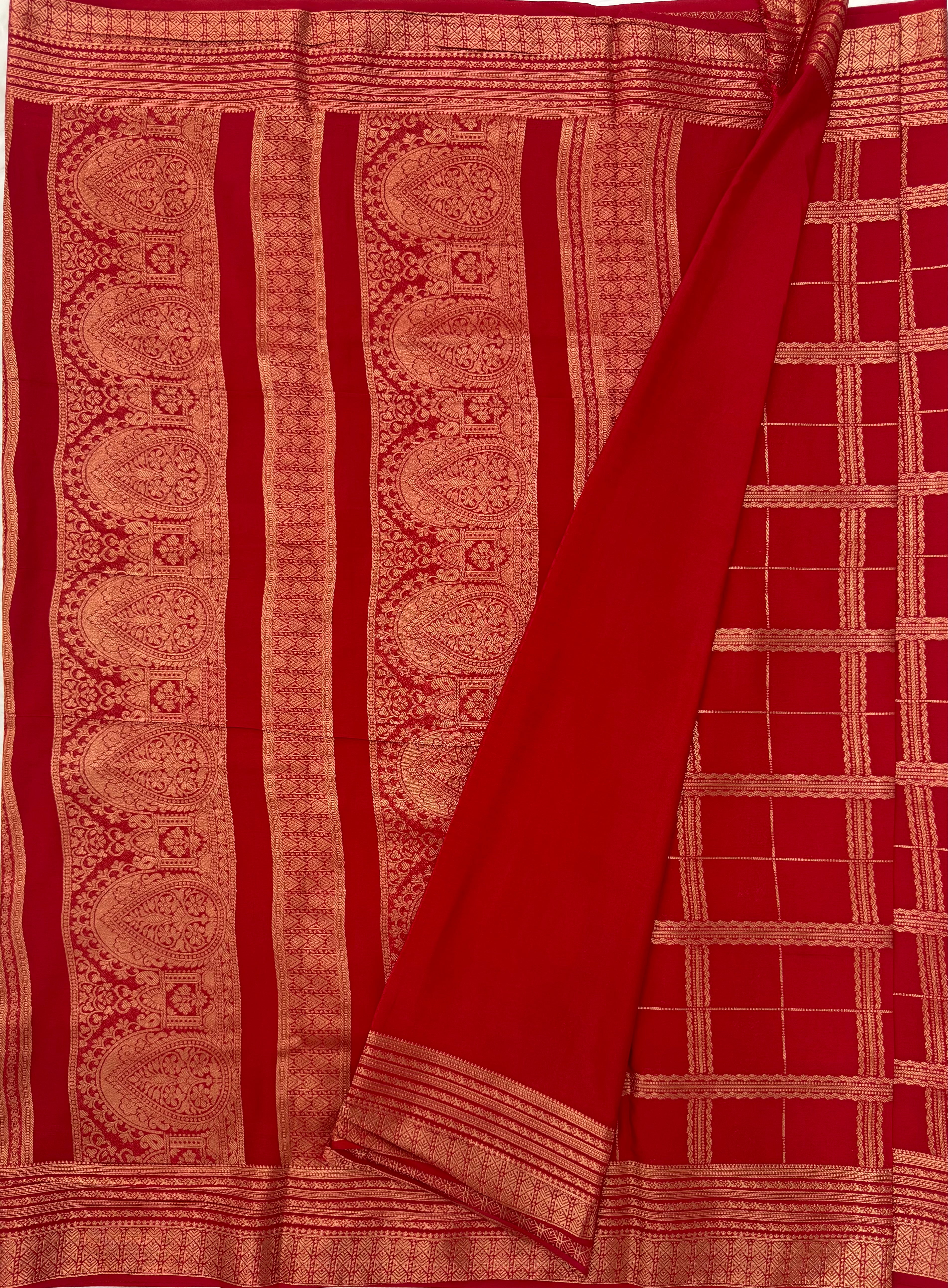 TRENDING MYSORE CREPE SILK SAREE - RED