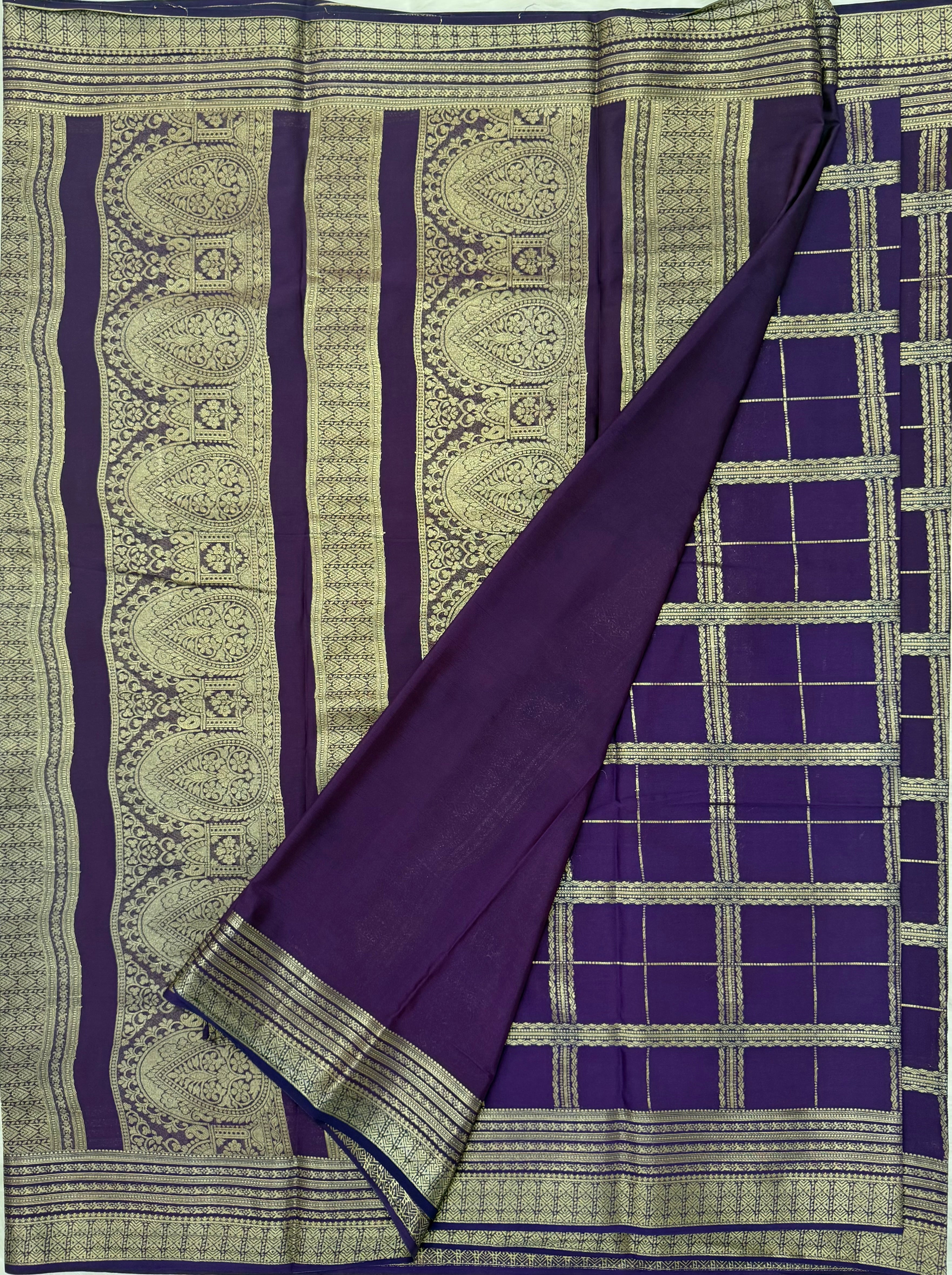 TRENDING MYSORE CREPE SILK SAREE - PURPLE