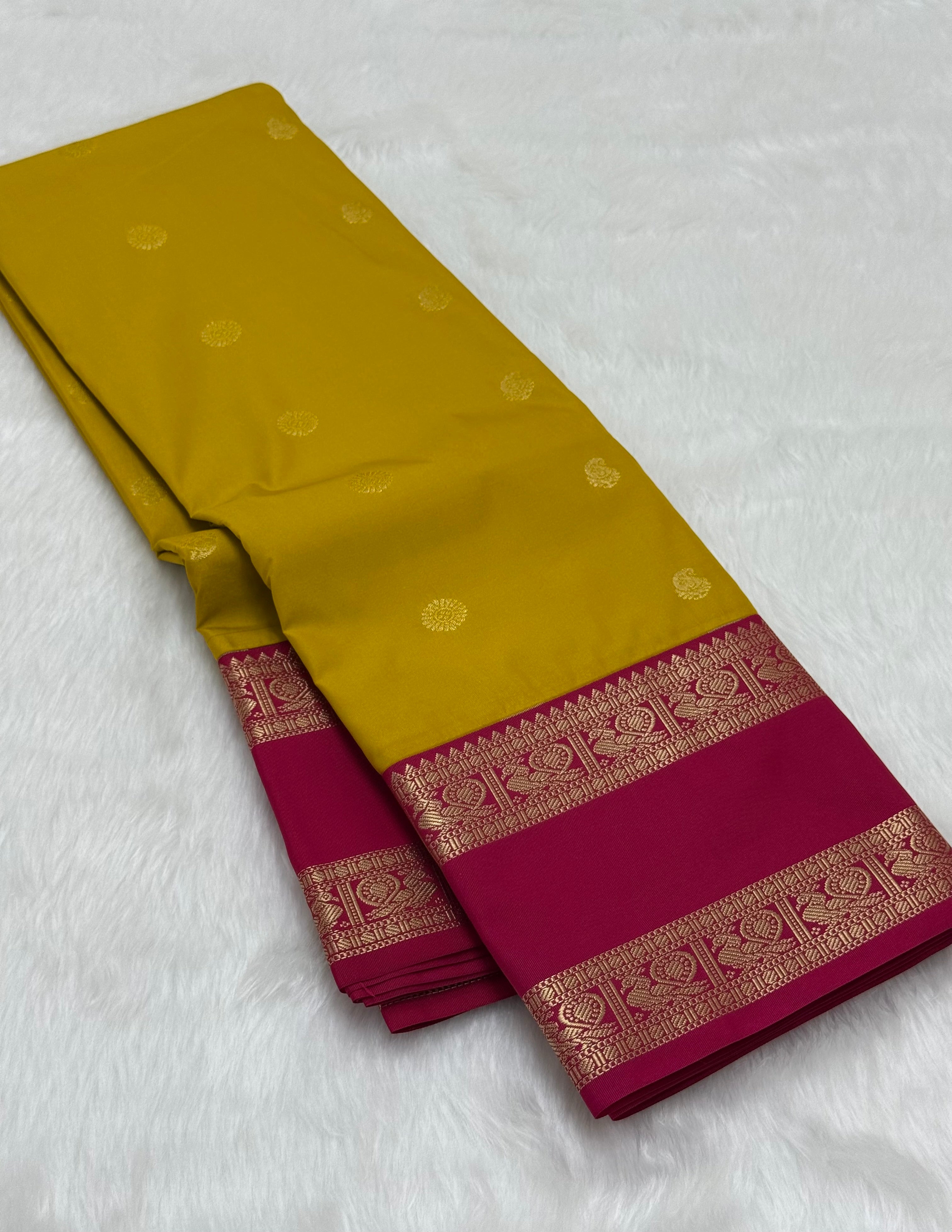PREMIUM SEMI KANCHI SILK SAREE - AMBER