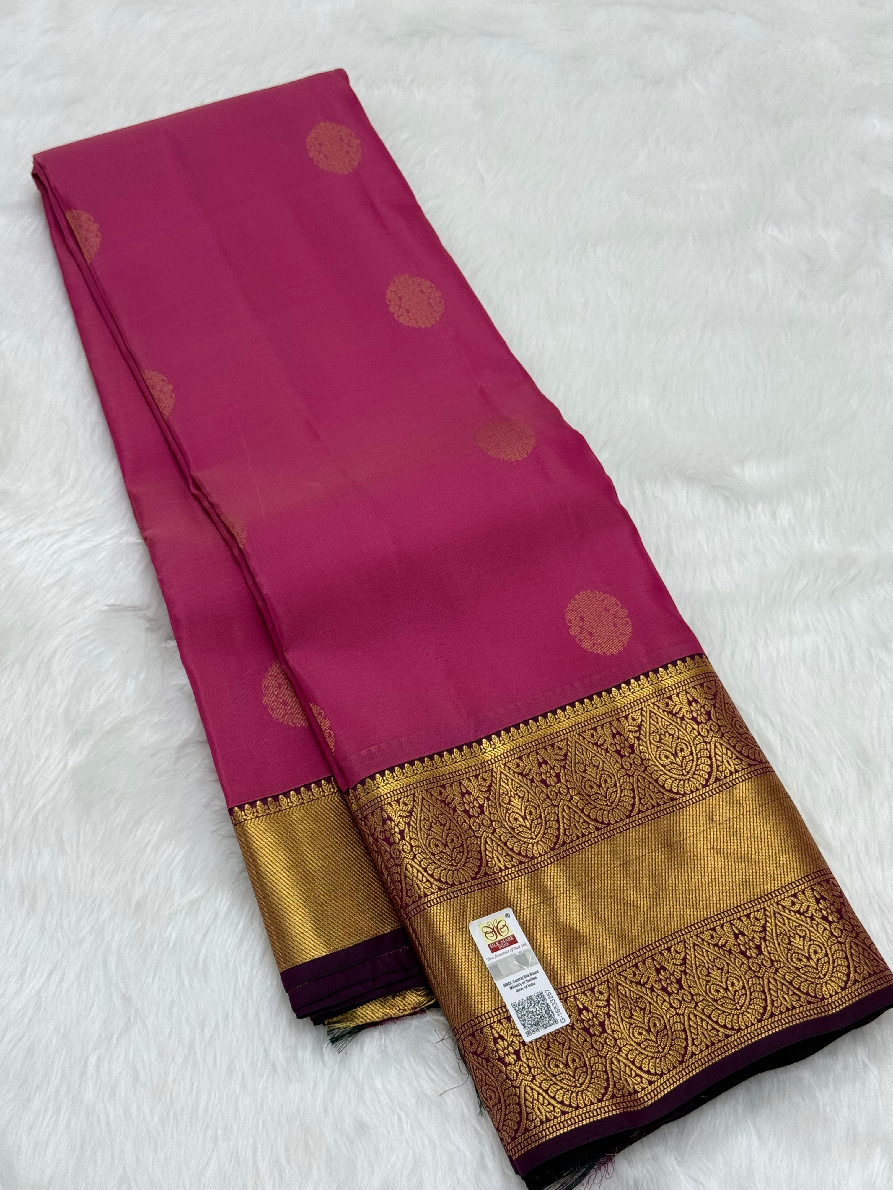 KANCHIPURAM PURE SILK SAREE | SILKMARK® CERTIFIED - FUCHSIA