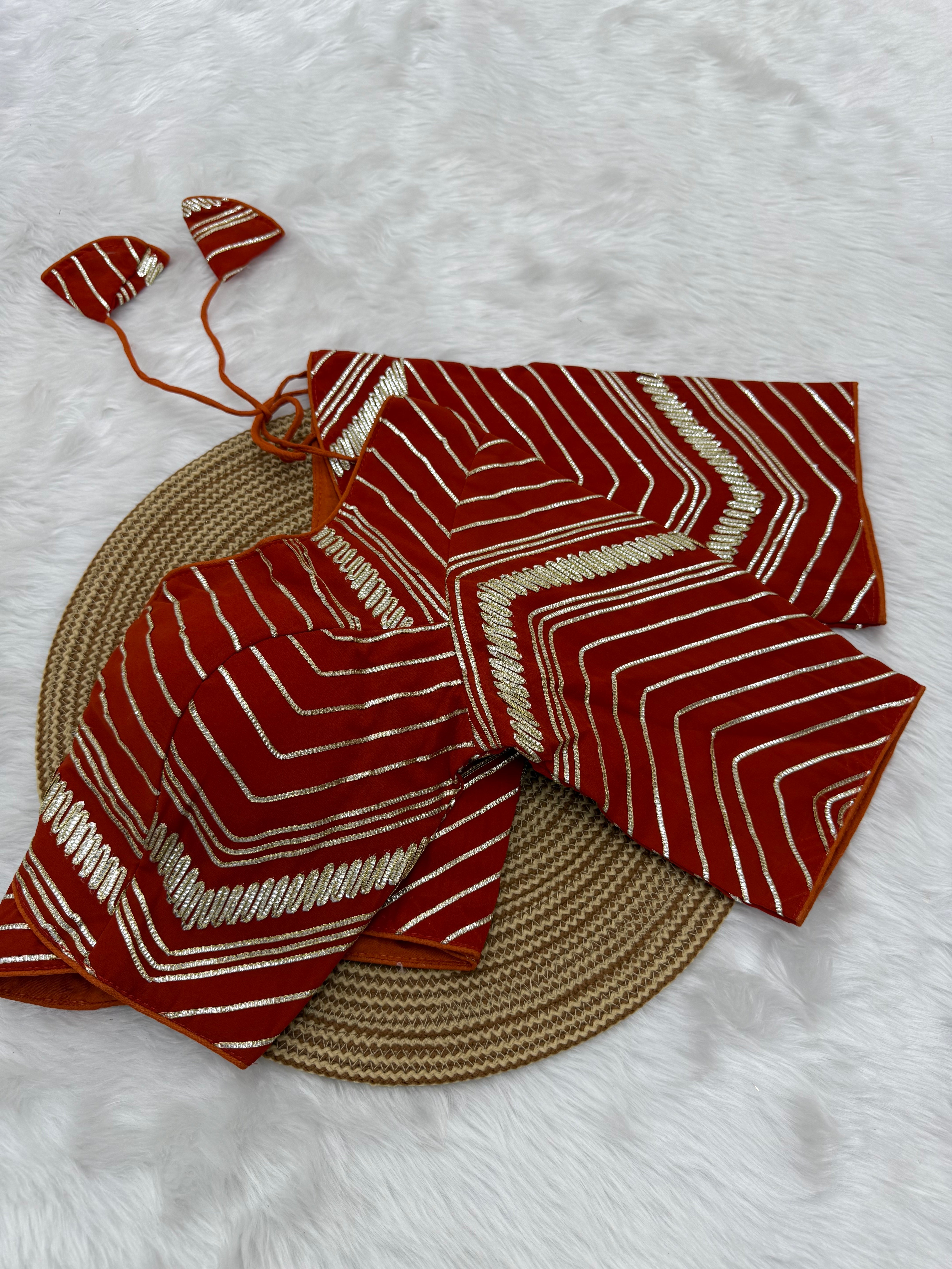 GOTA PATTI BOLLYWOOD INSPIRED PARTY WEAR BLOUSE - BURNT ORANGE