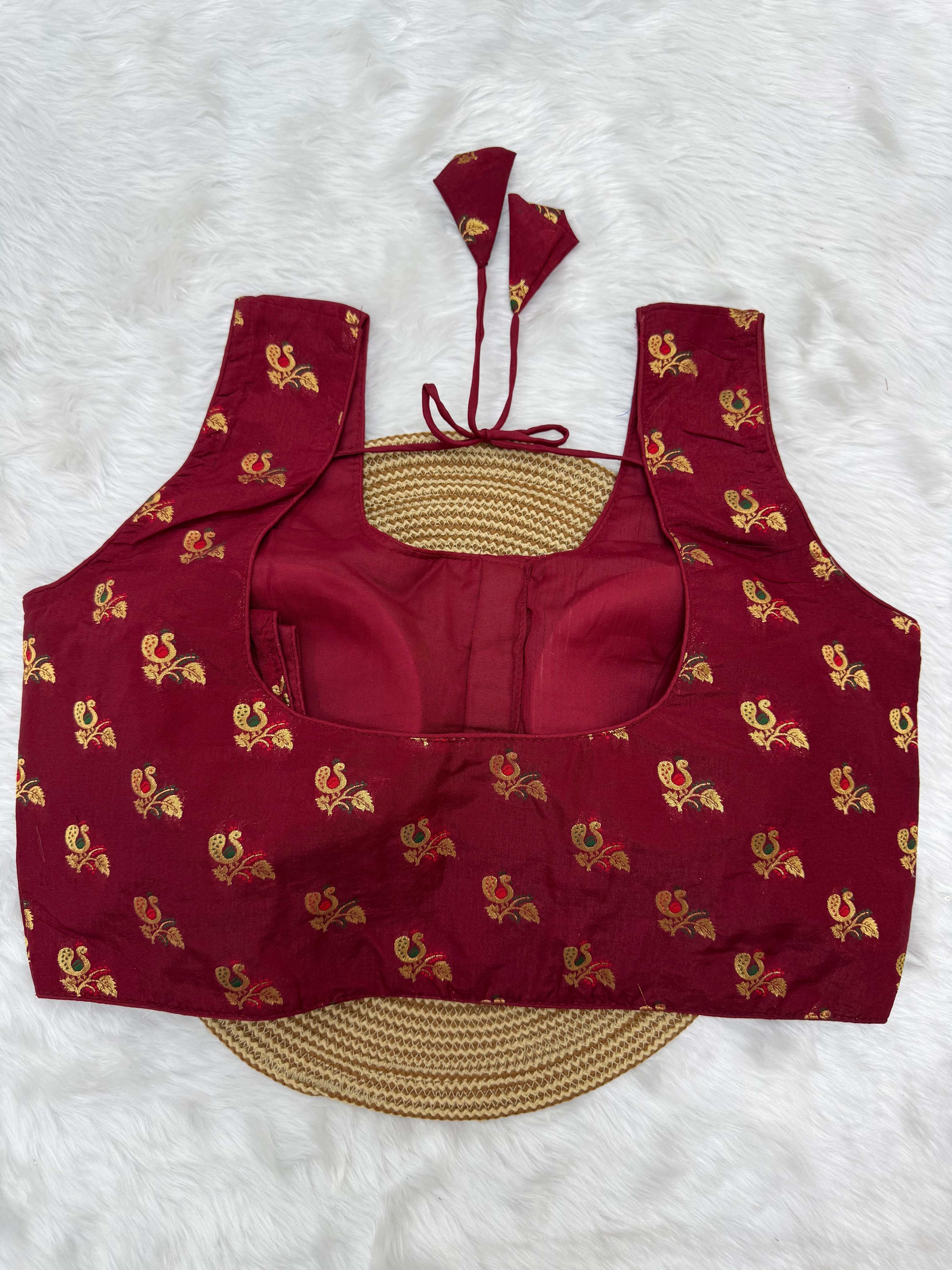 SLEEVELESS PLUS SIZE FANCY BLOUSE - MAROON