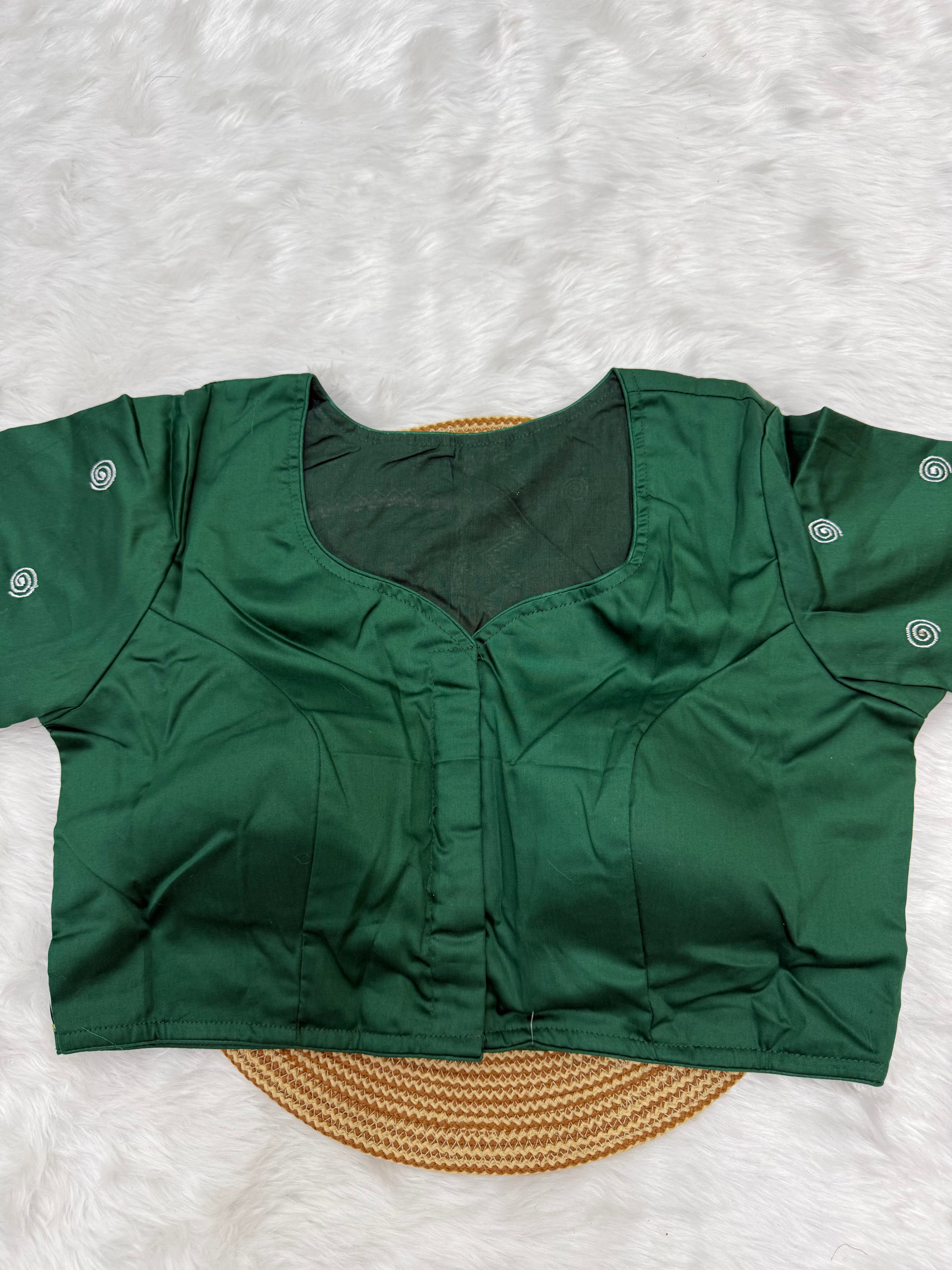 BOUTIQUE STYLE HAND WORK DESIGNER BLOUSE - GREEN
