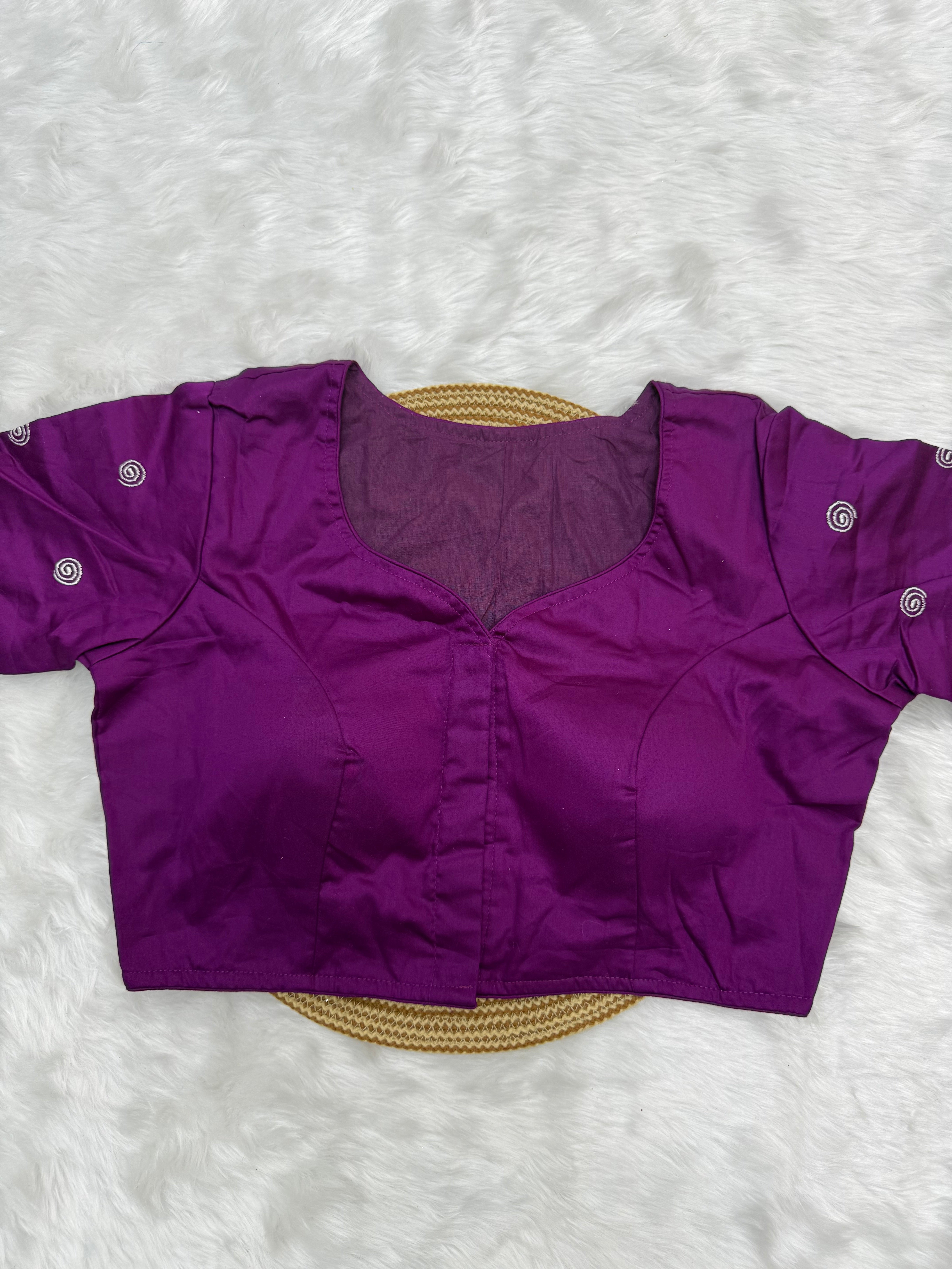 BOUTIQUE STYLE HAND WORK DESIGNER BLOUSE - PURPLE