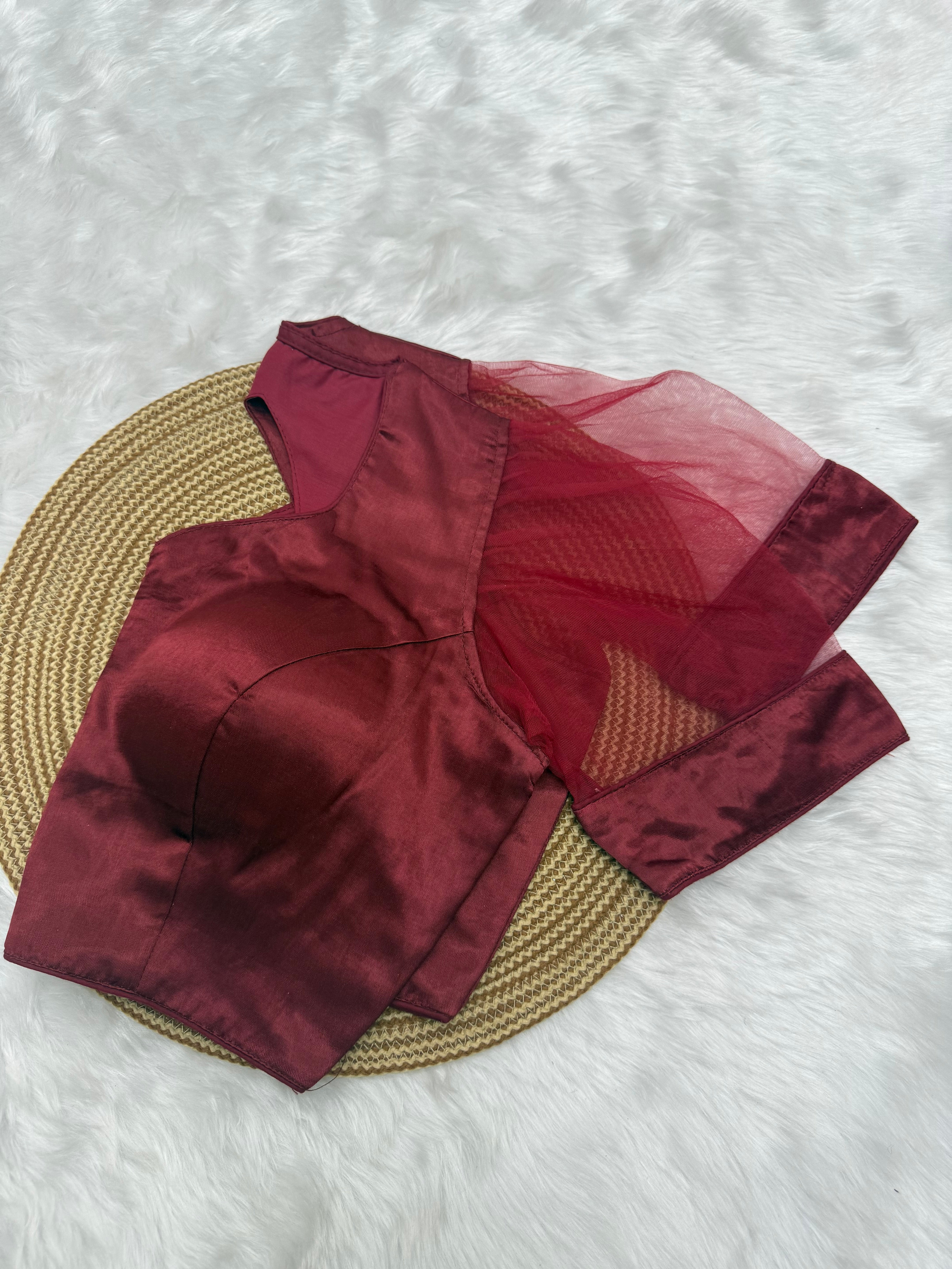 TRENDING DESIGNER READY TO WEAR BLOUSE - MAROON