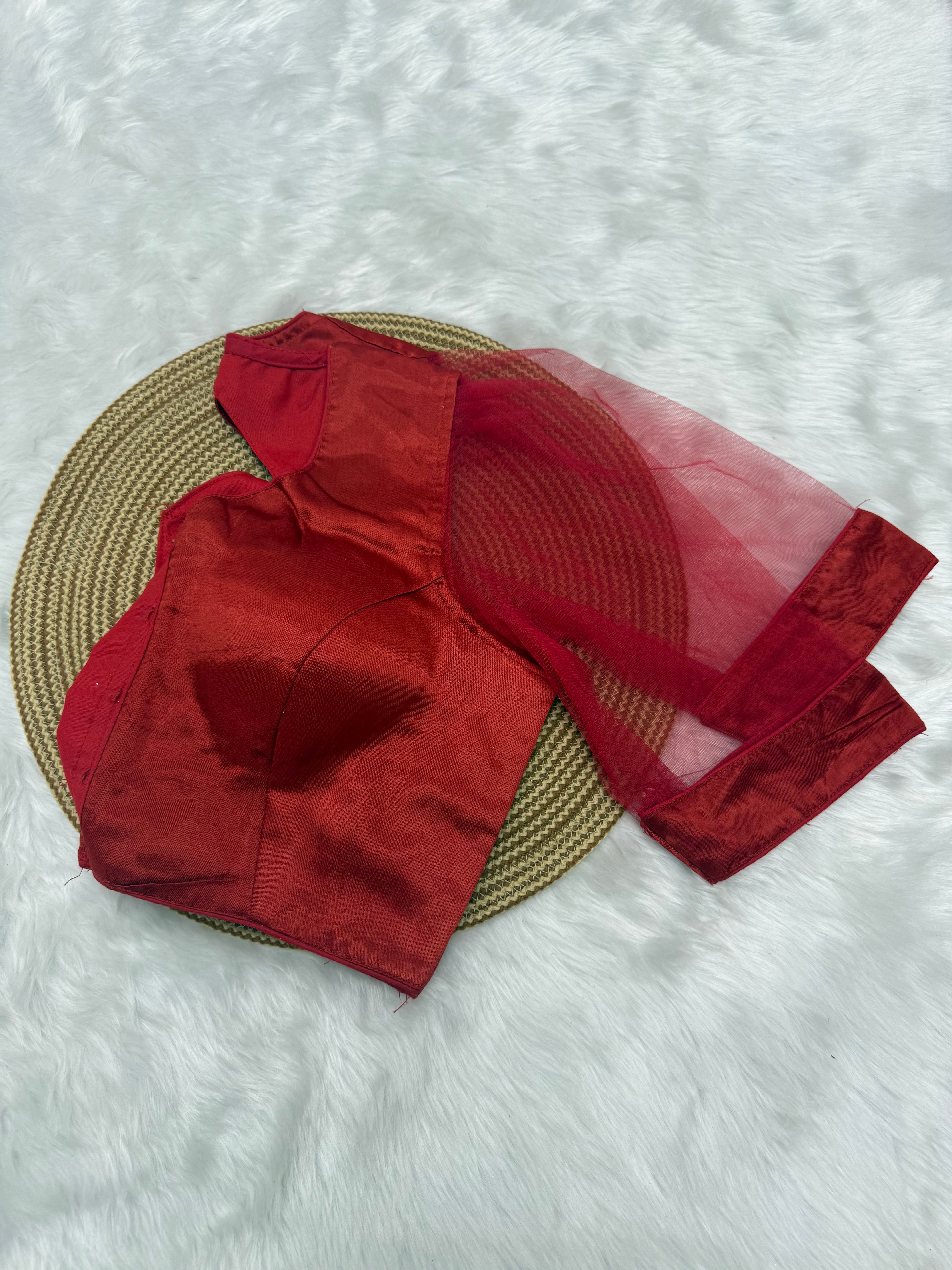 TRENDING DESIGNER READY TO WEAR BLOUSE - RED