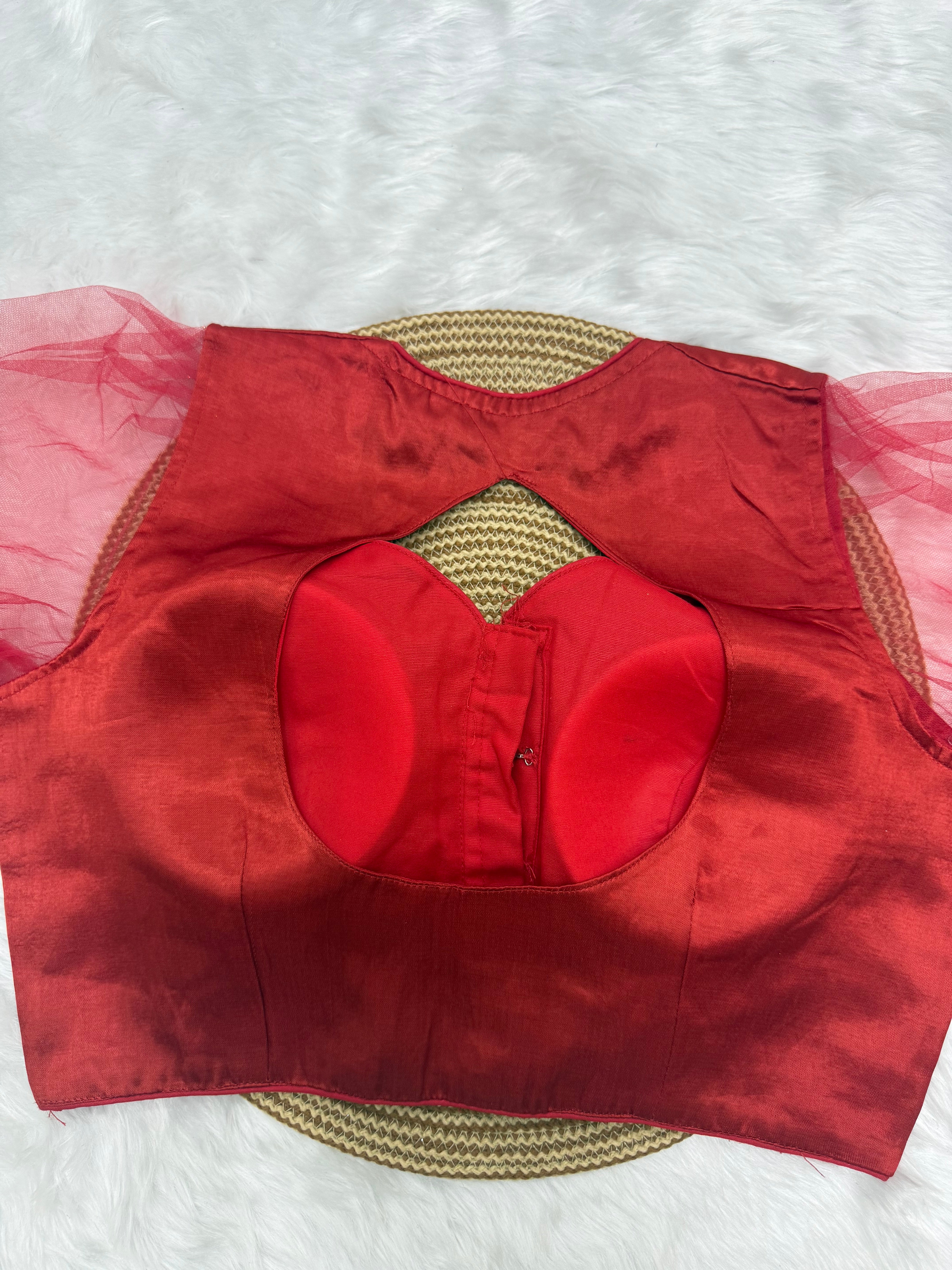 TRENDING DESIGNER READY TO WEAR BLOUSE - RED
