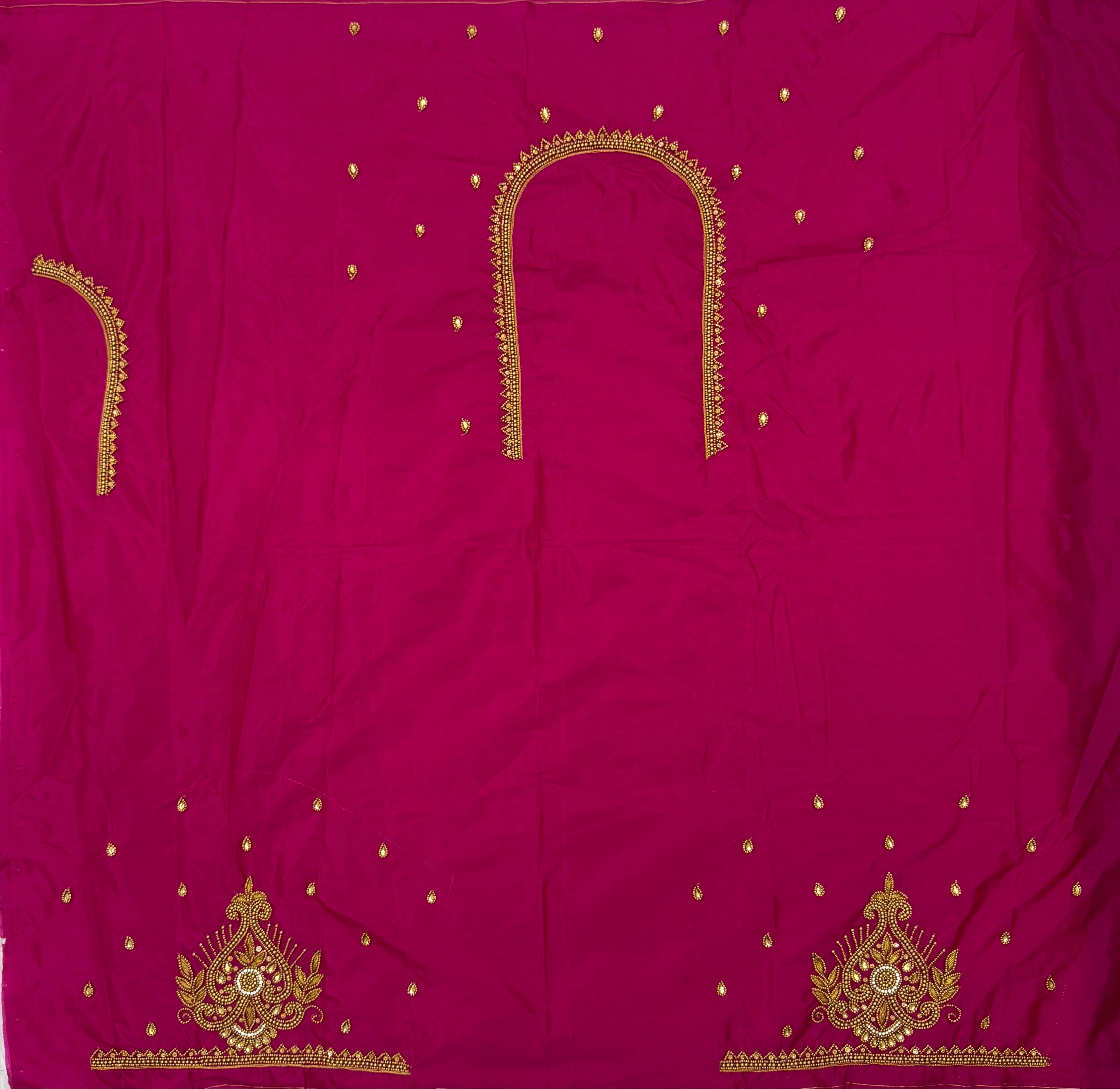 WOMENS PREMIUM AARI WORK BLOUSE PIECE 1 METER - MAGENTA