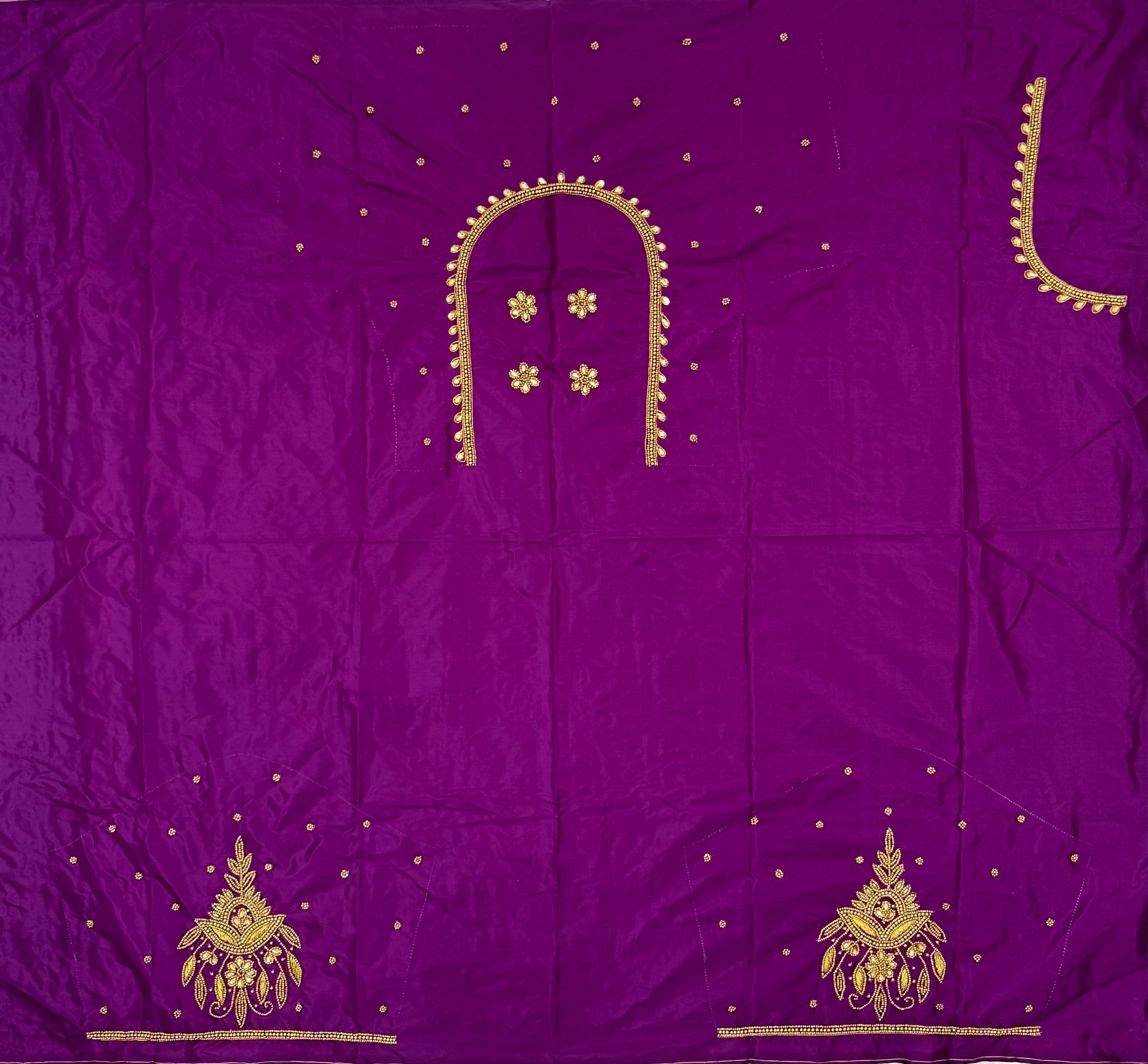 WOMENS PREMIUM AARI WORK BLOUSE PIECE 1 METER - RYAL VIOLET