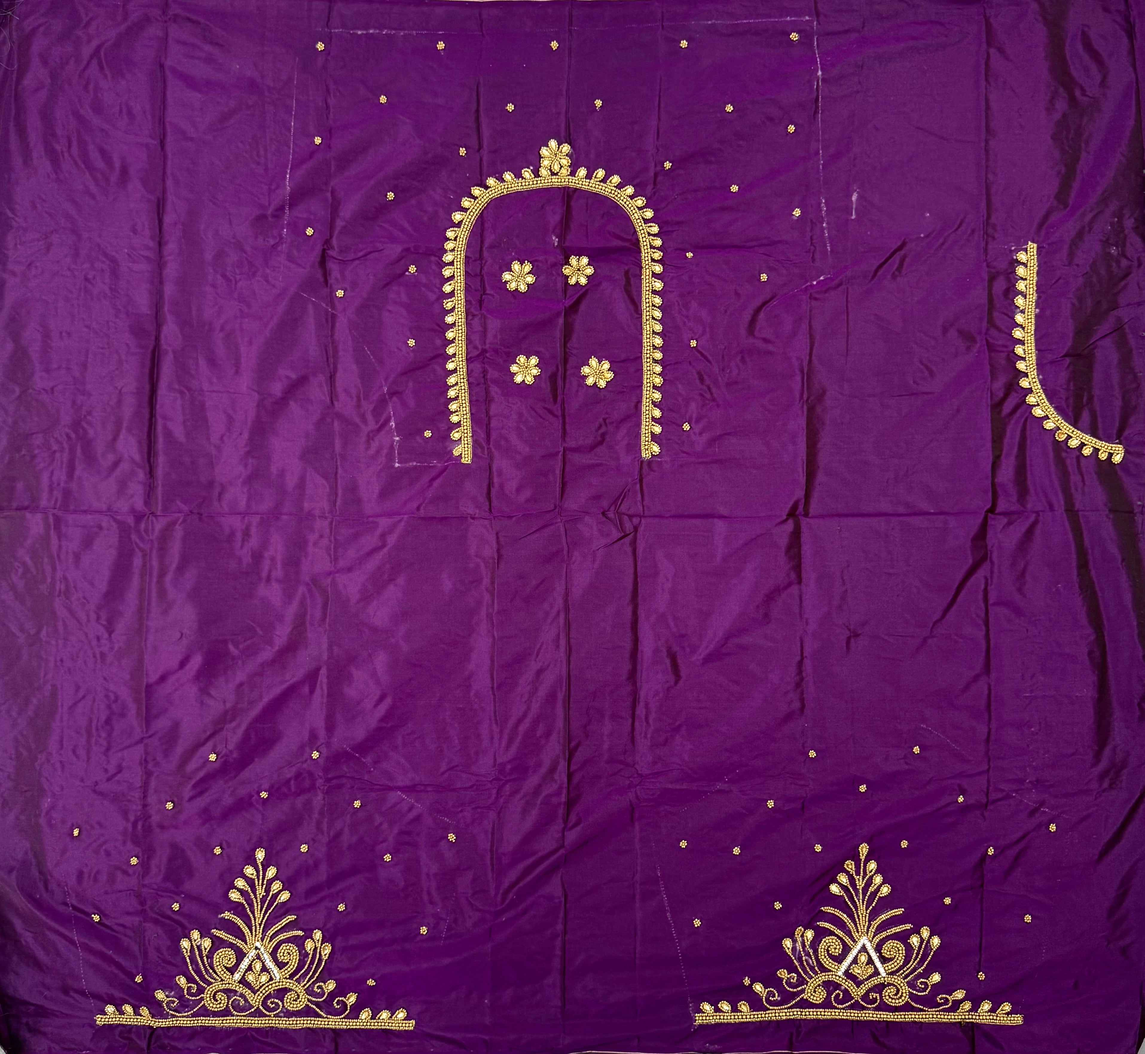 WOMENS PREMIUM AARI WORK BLOUSE PIECE 1 METER - DEEP VIOLET