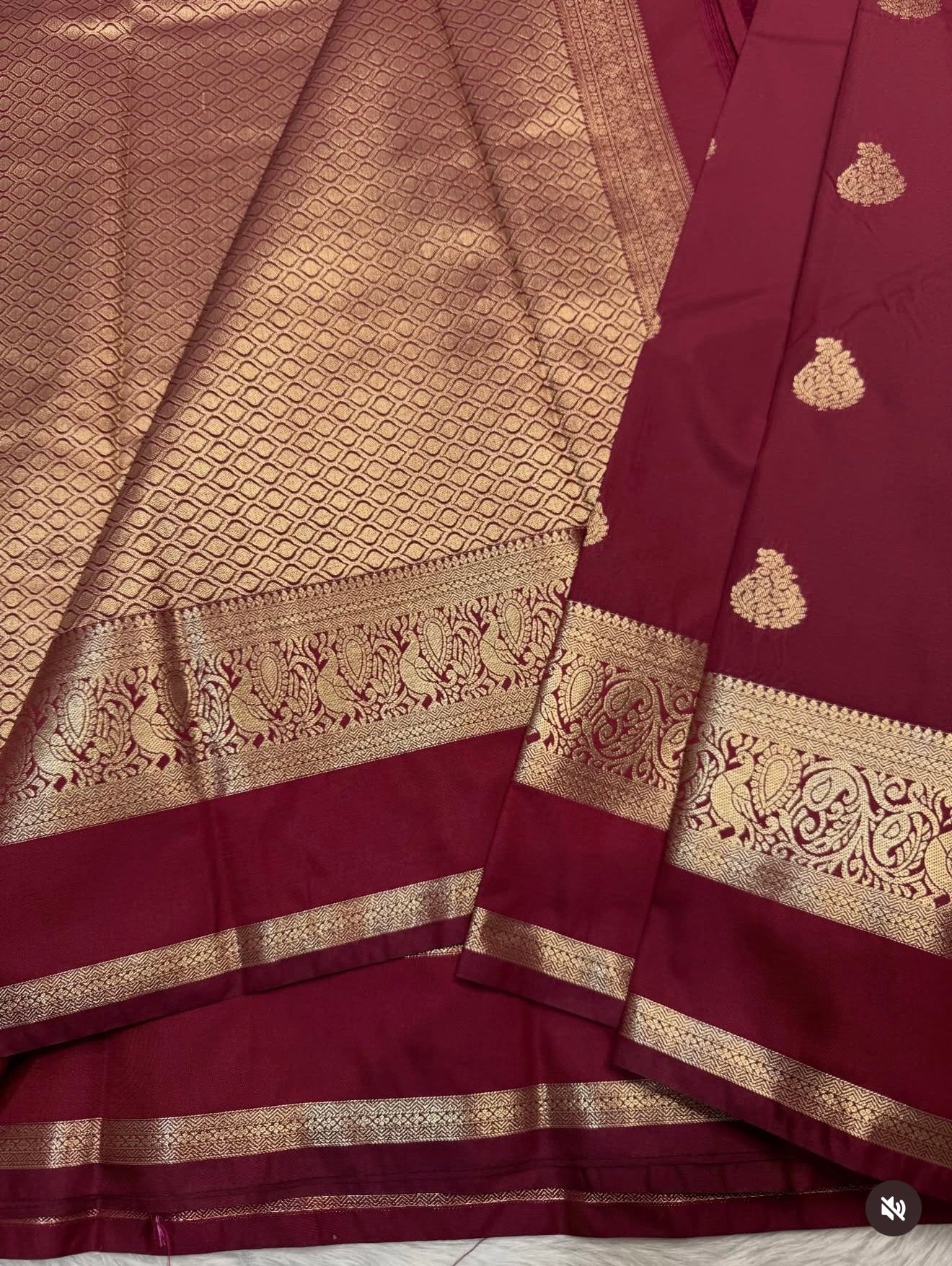 PREMIUM SEMI KANCHI SILK SAREE - MAROON