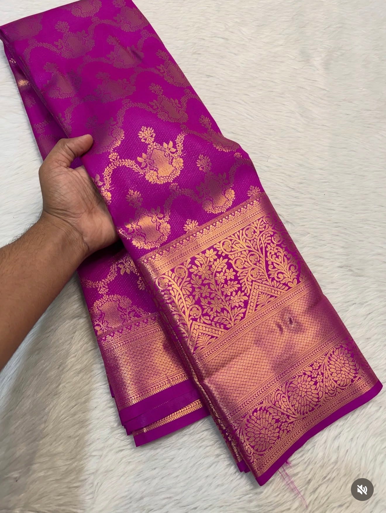 PREMIUM SEMI KANCHI SILK SAREE - RANI PINK