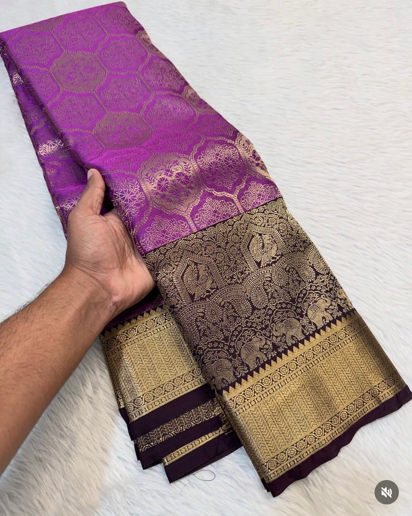 PREMIUM SEMI KANCHI SILK SAREE - VIOLET