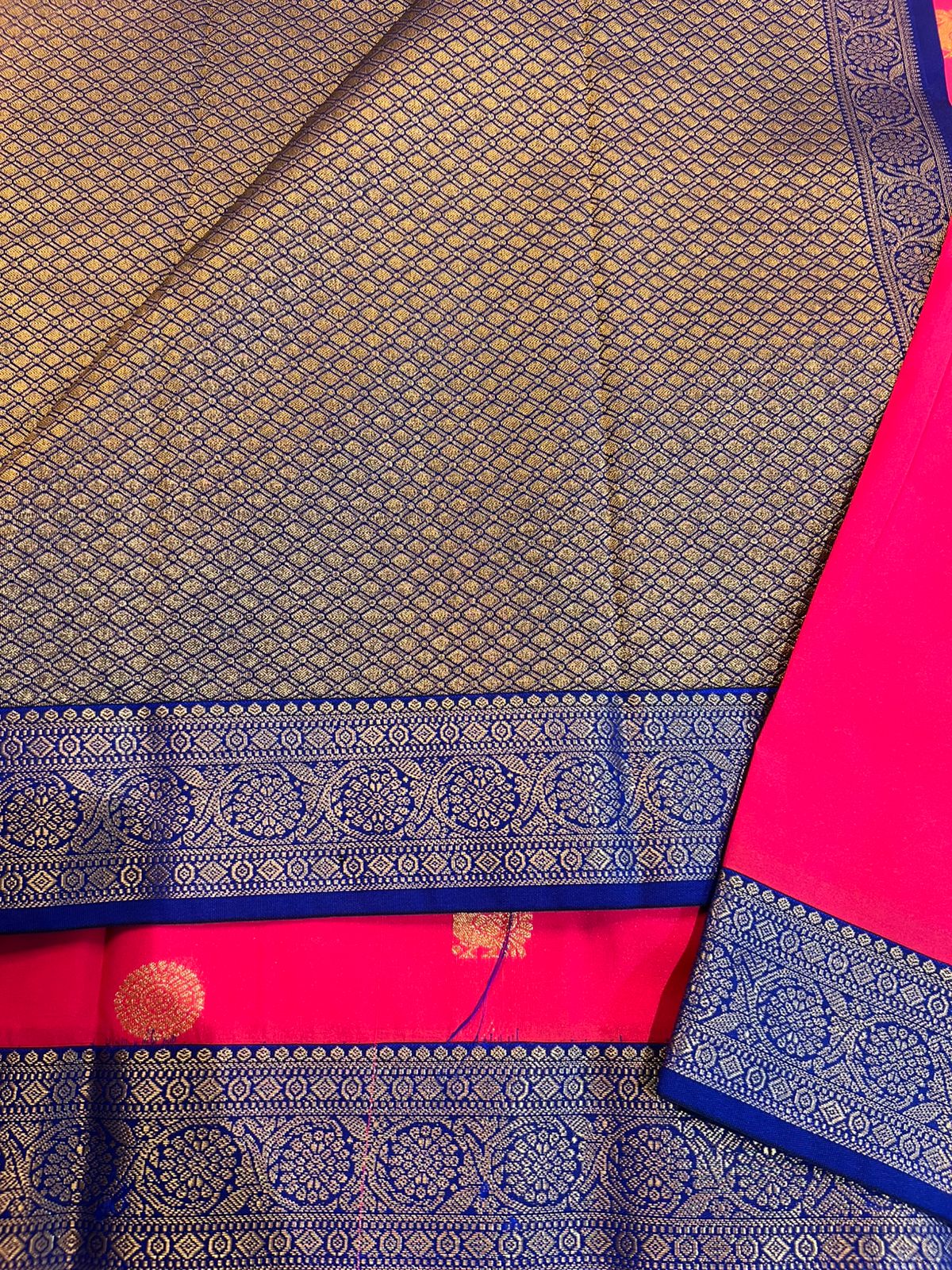 PREMIUM SEMI KANCHI SILK SAREE - PEACH PINK