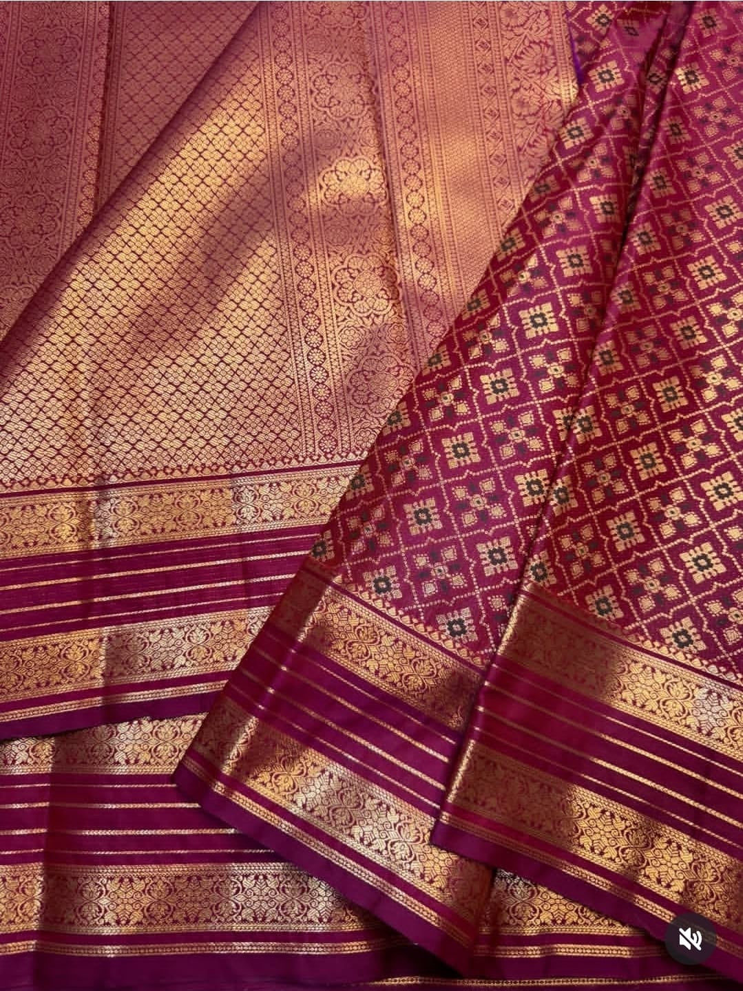 PREMIUM SEMI KANCHI SILK SAREE - MAGENTA PLUM