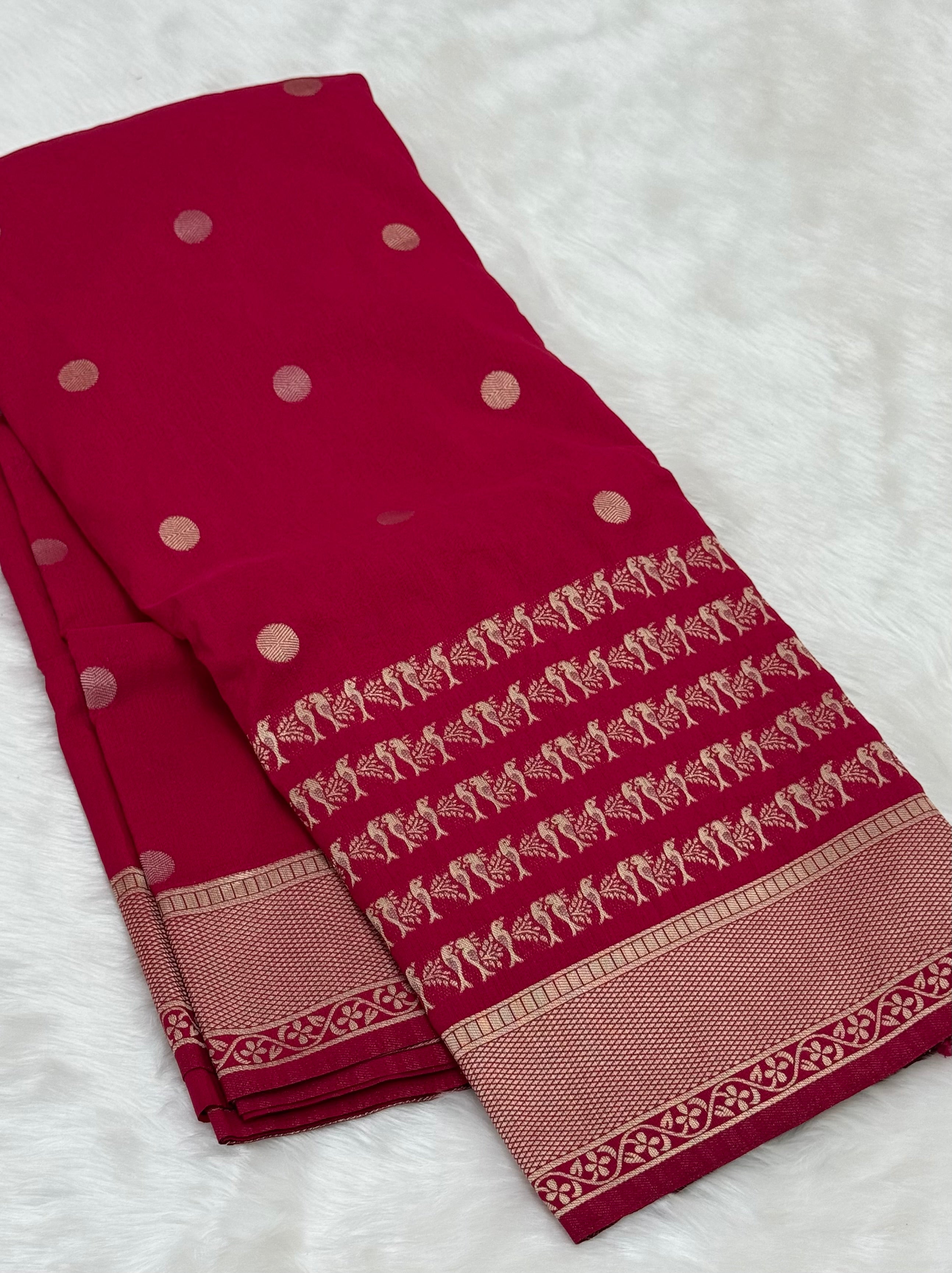 PREMIUM DESIGNER FANCY SAREE - RUBY PINK