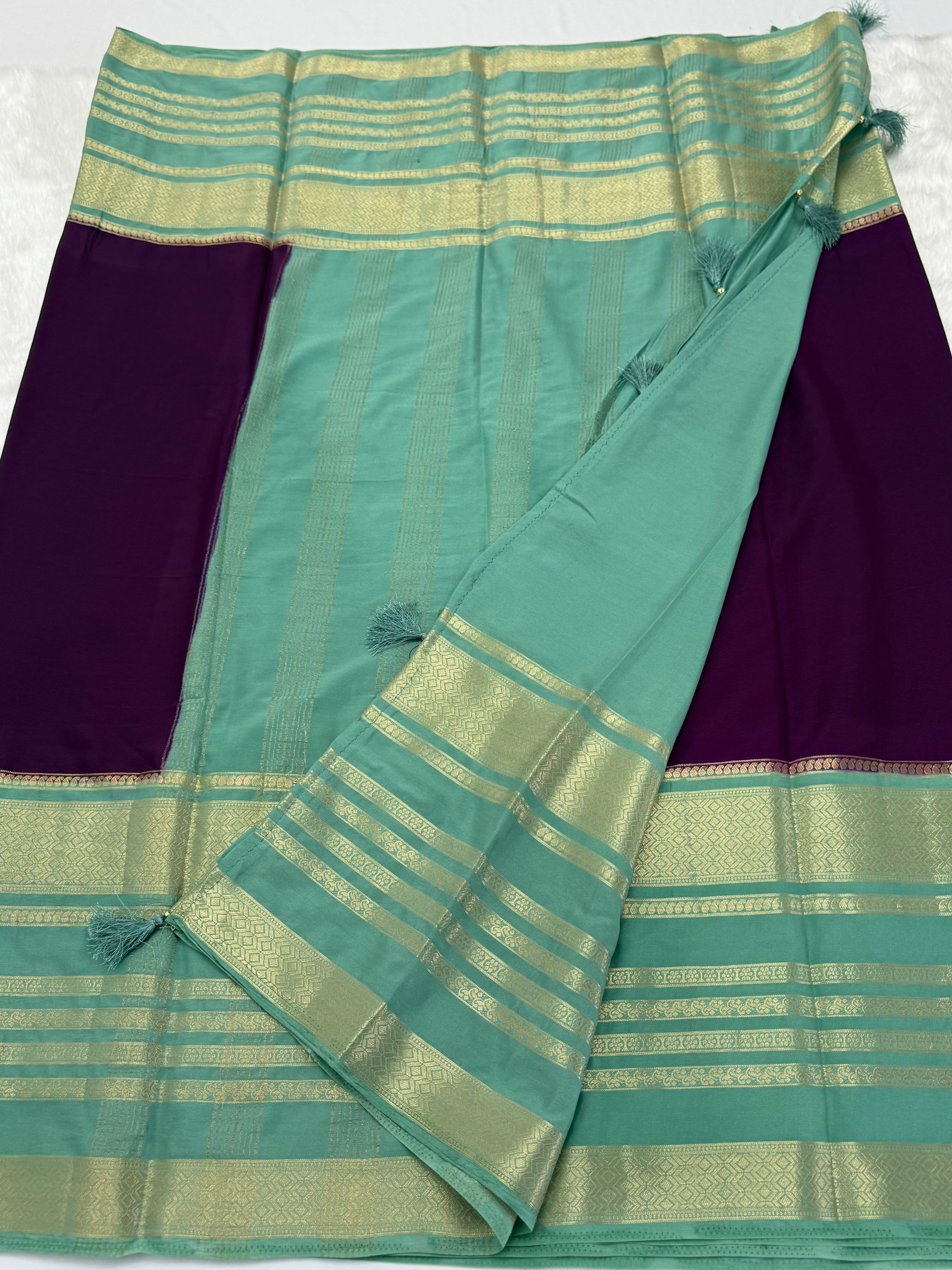 PREMIUM TRADITIONAL SEMI CREPE SILK SAREE - LOLLIPOP