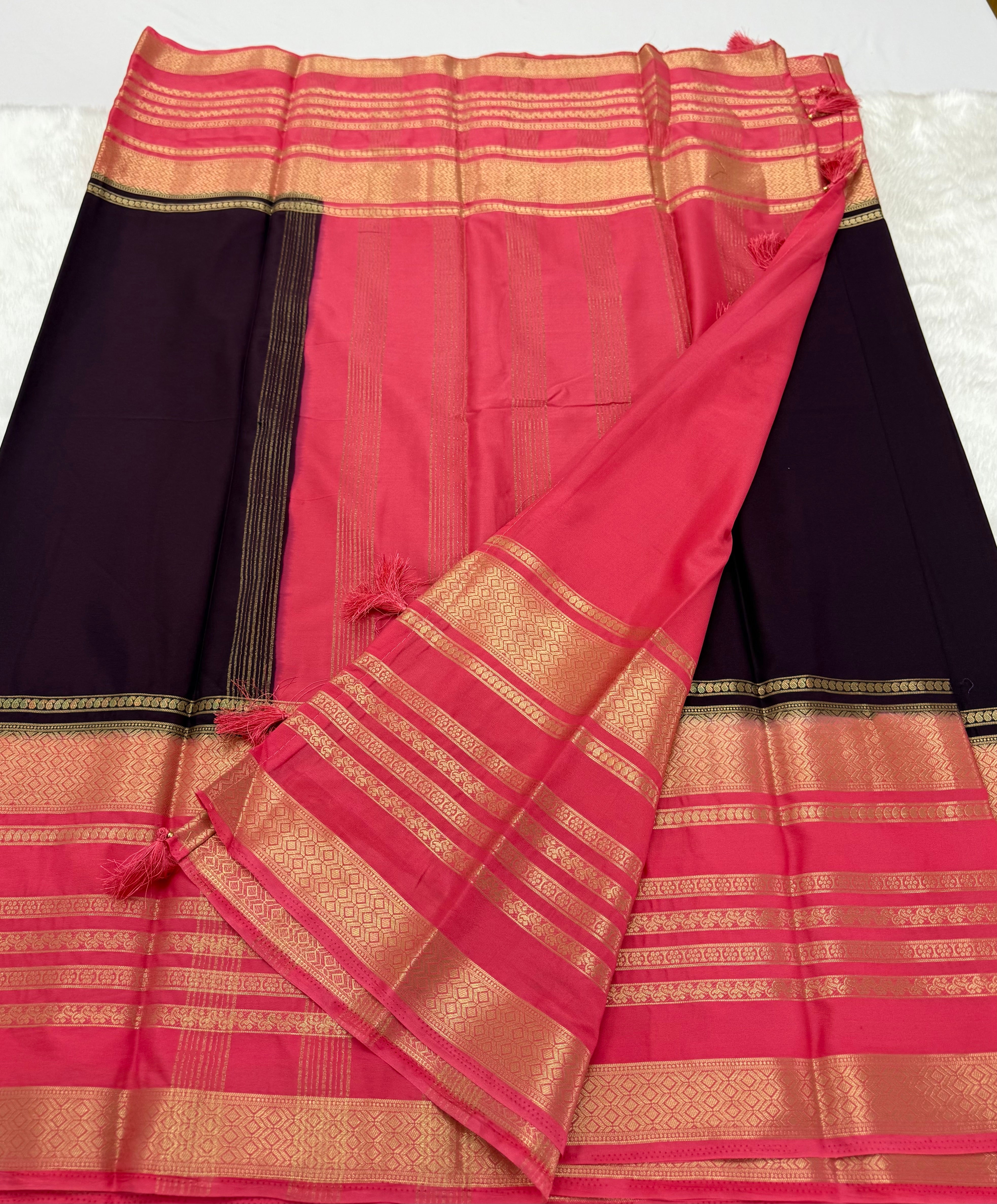 PREMIUM TRADITIONAL SEMI CREPE SILK SAREE - BYZANTINE