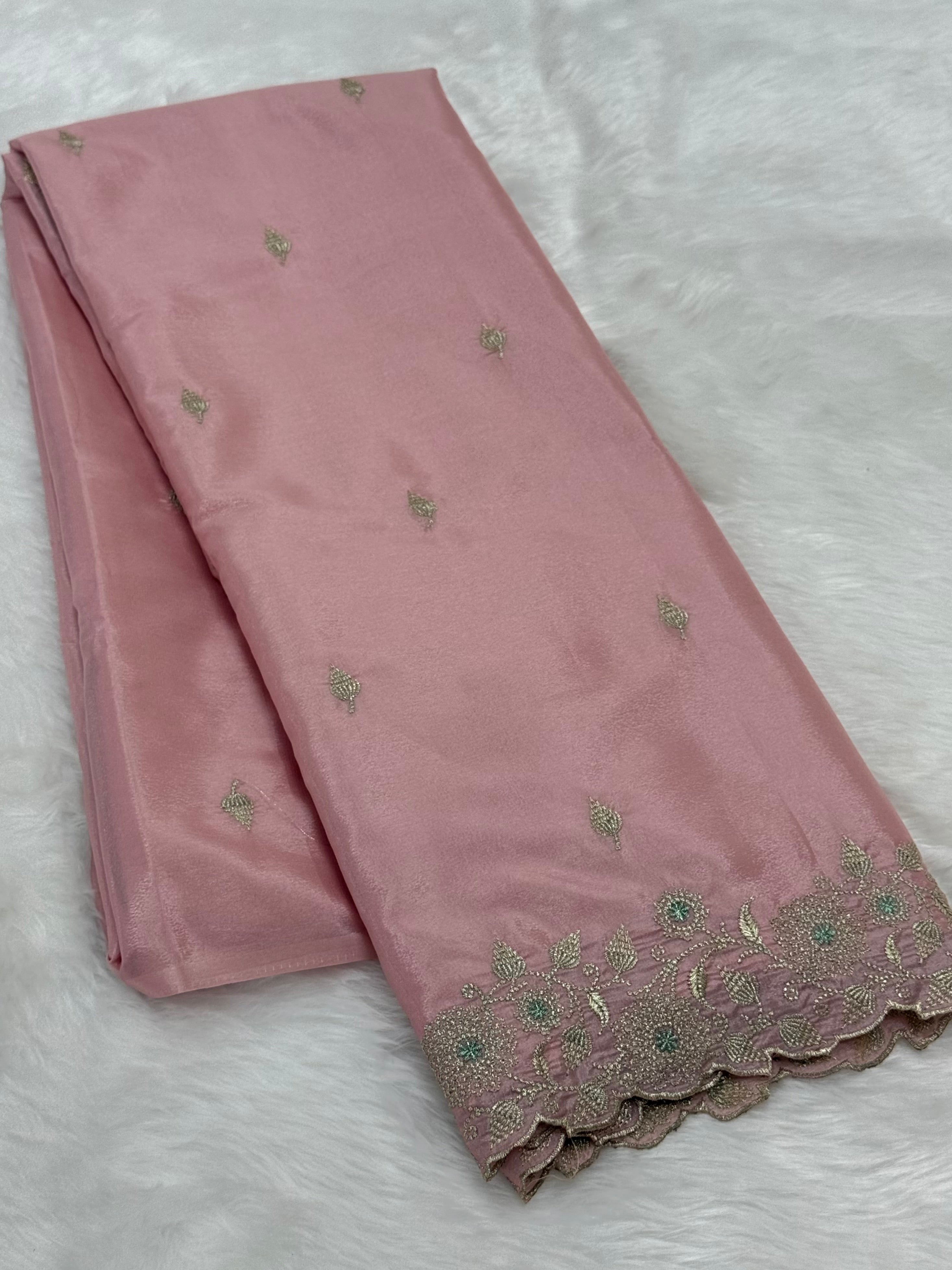 PREMIUM DESIGNER FANCY SAREE - PASTEL PINK