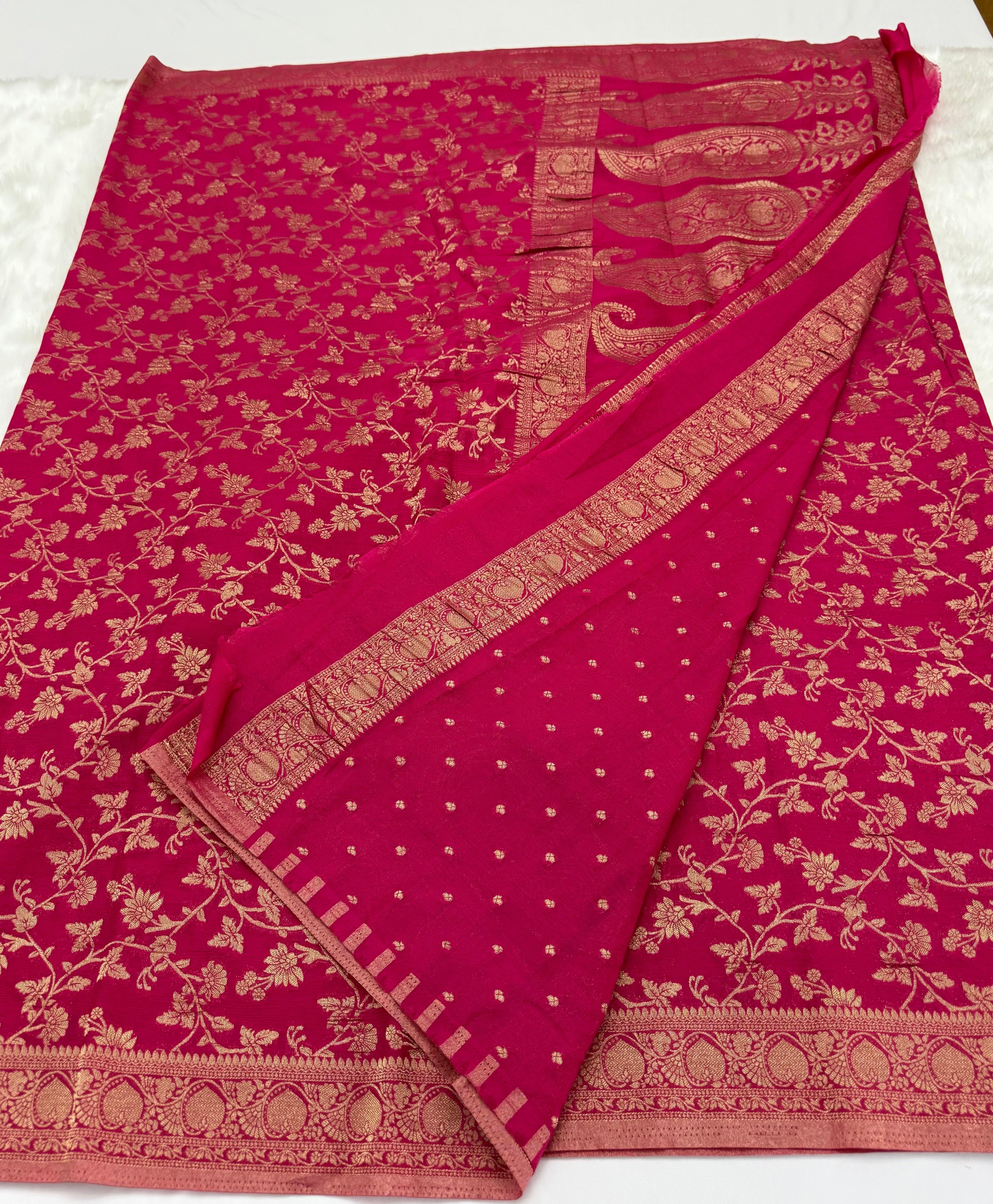 PREMIUM BANARAS SILK SAREE - MAGENTA