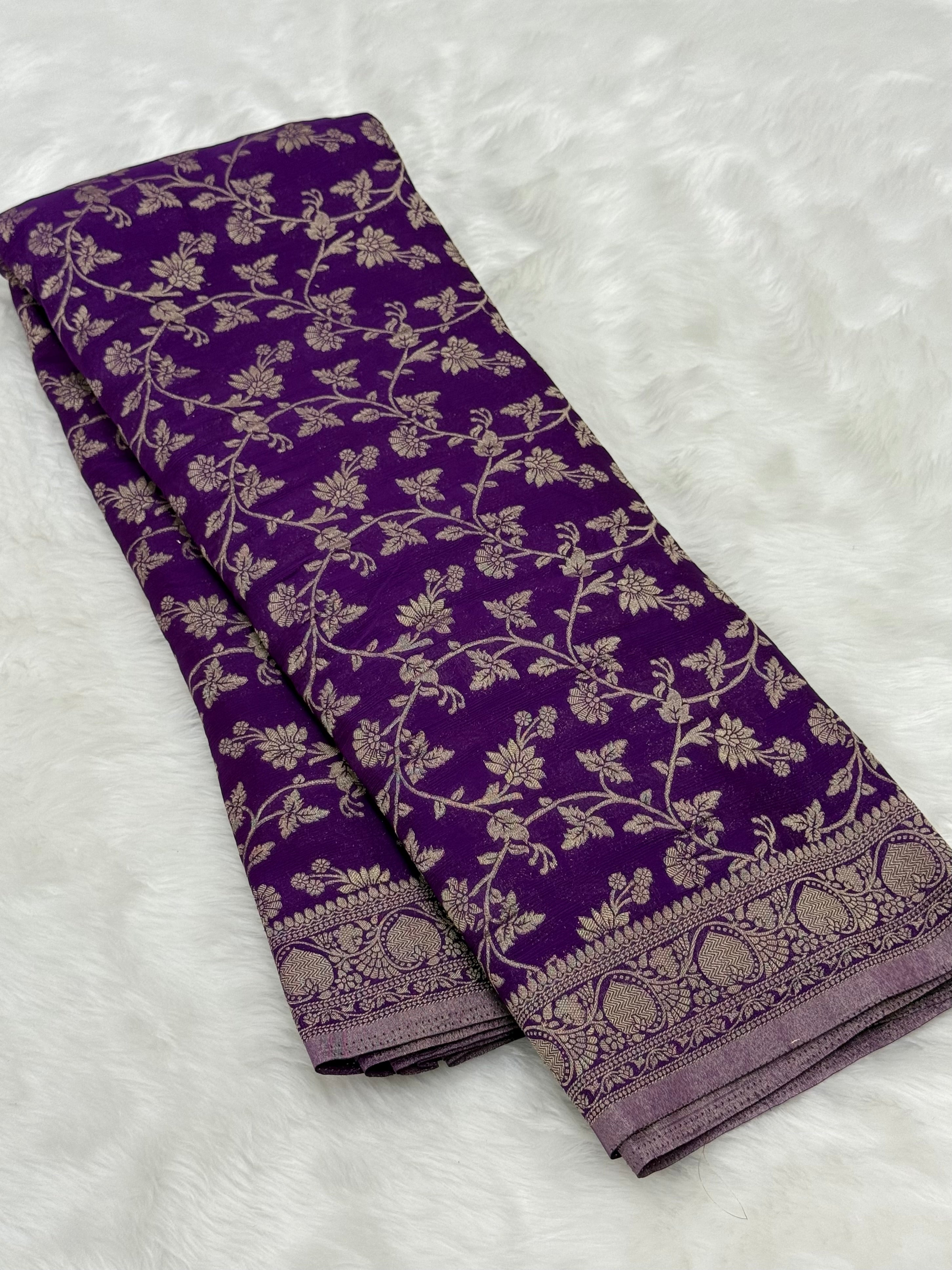 PREMIUM BANARAS SILK SAREE - PURPLE