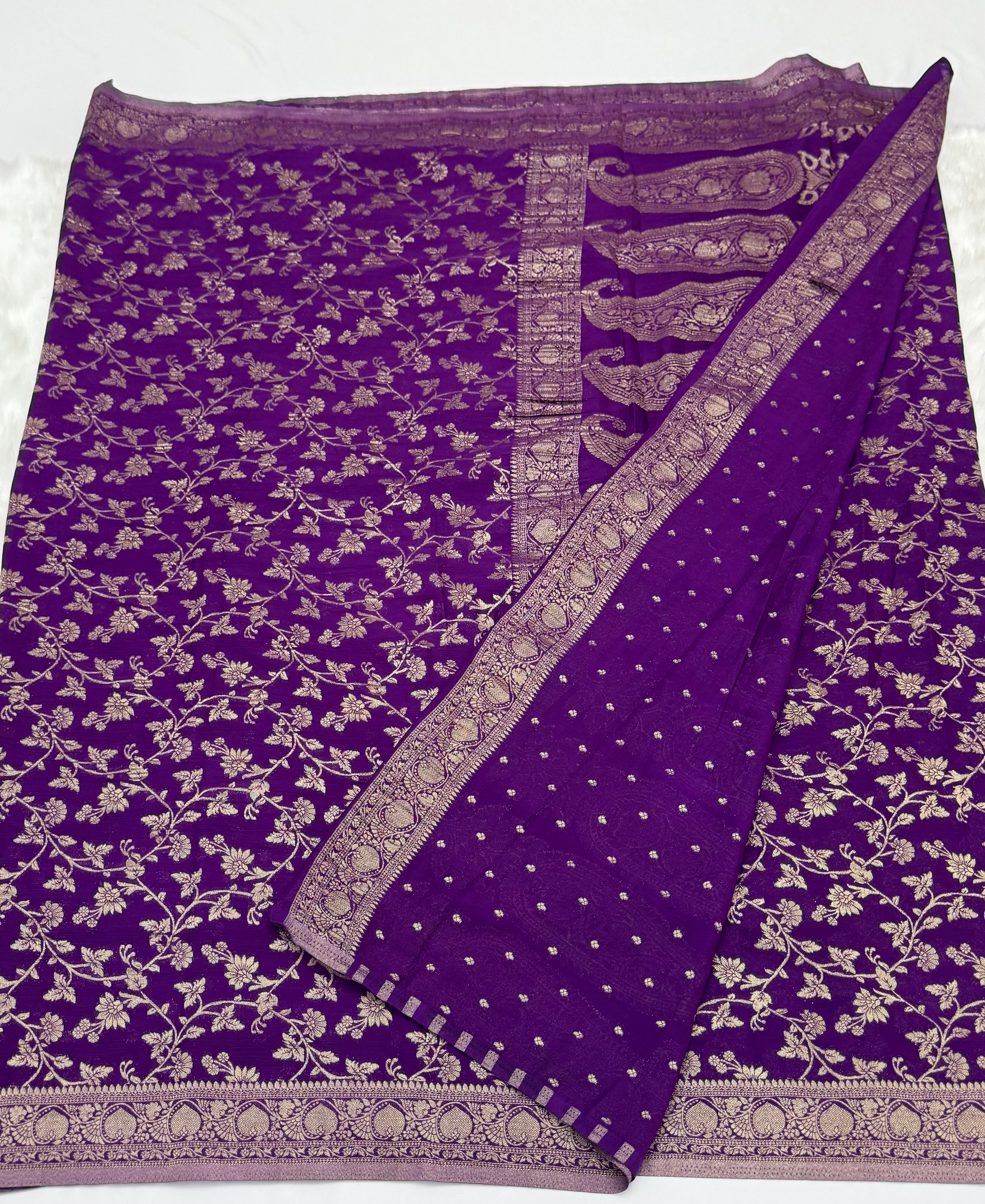 PREMIUM BANARAS SILK SAREE - PURPLE