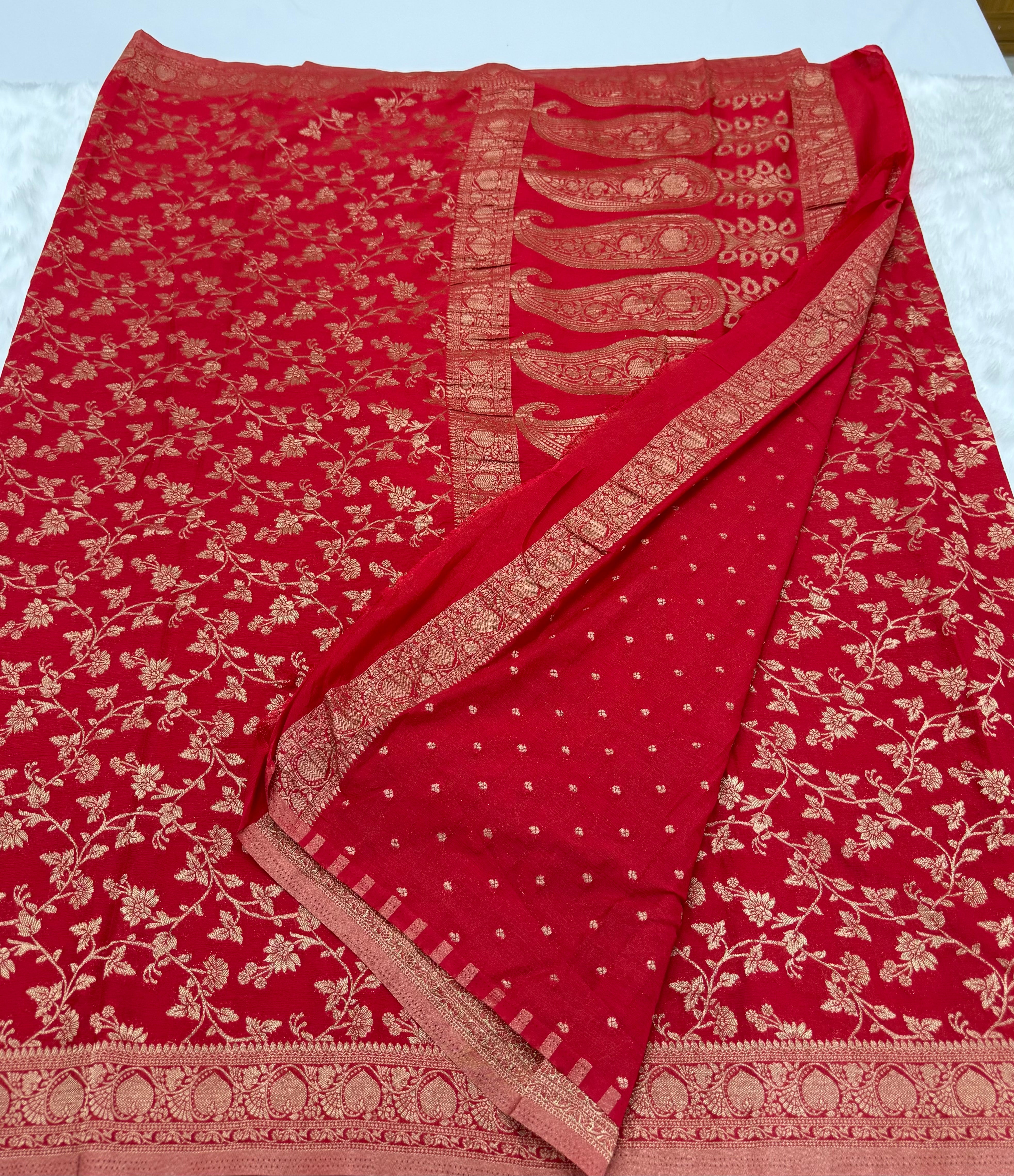 PREMIUM BANARAS SILK SAREE - RED
