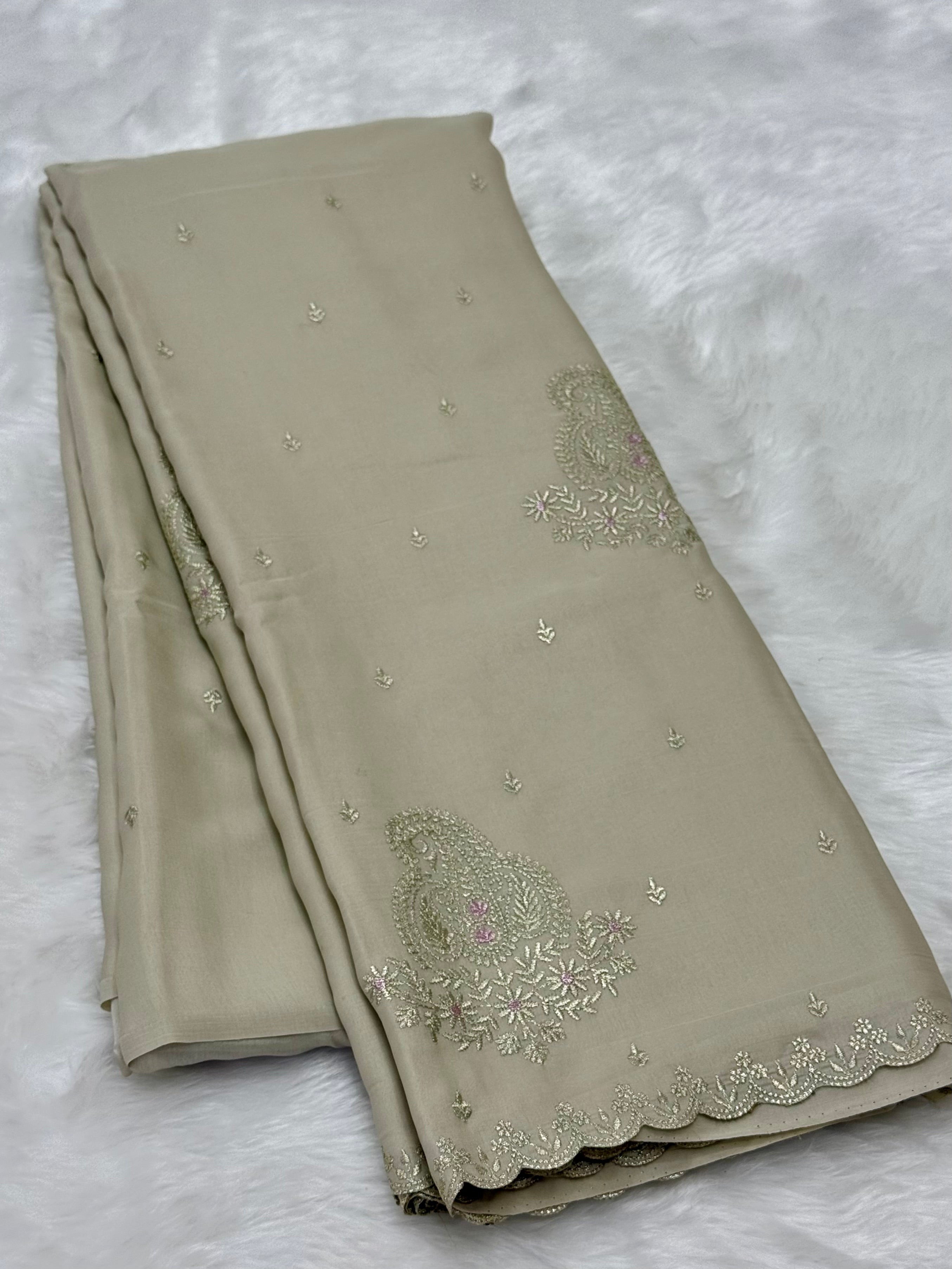 PREMIUM DESIGNER FANCY SAREE - CREAM