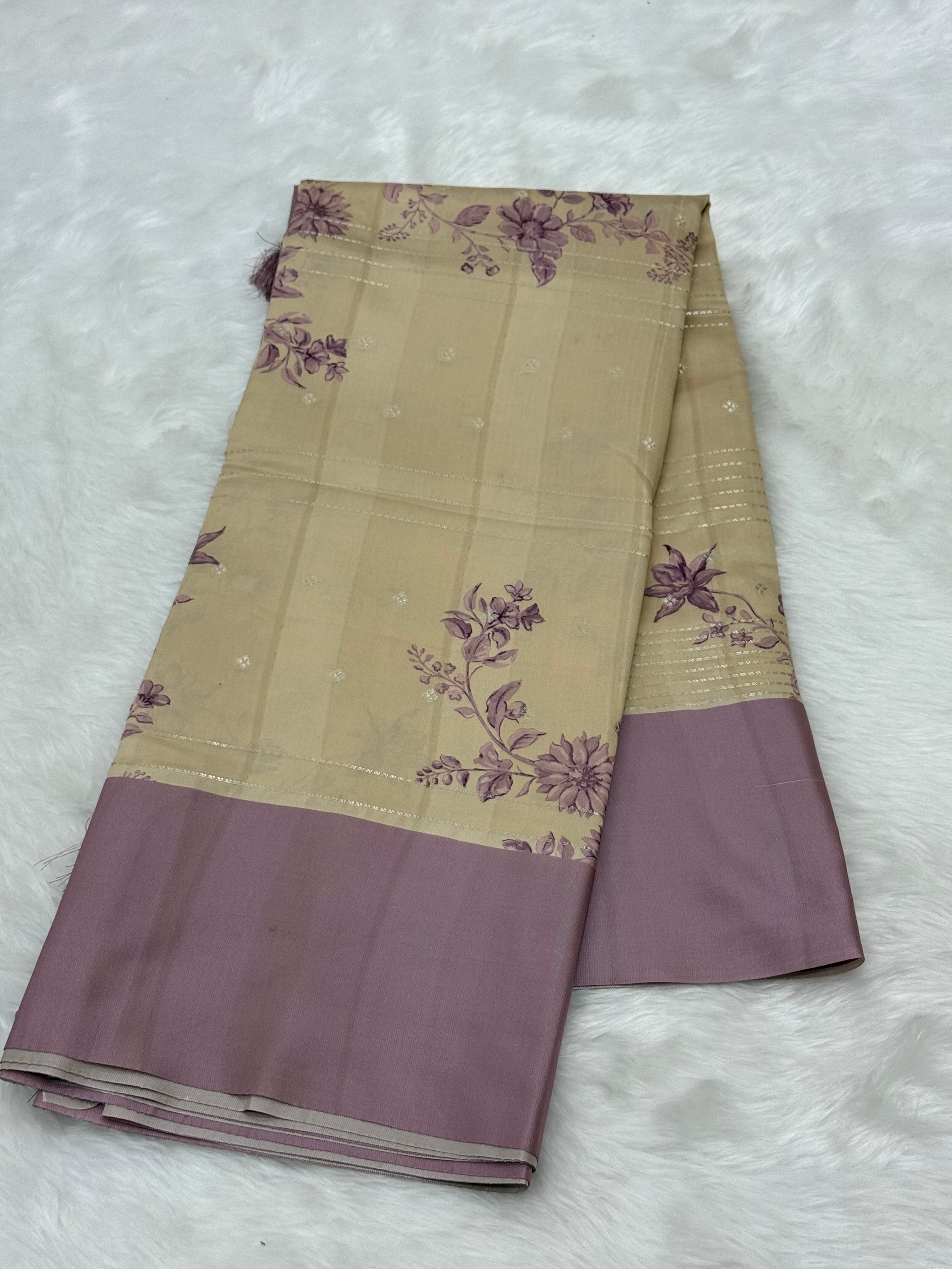 PREMIUM SEMI TUSSAR SILK SAREE - IVORY