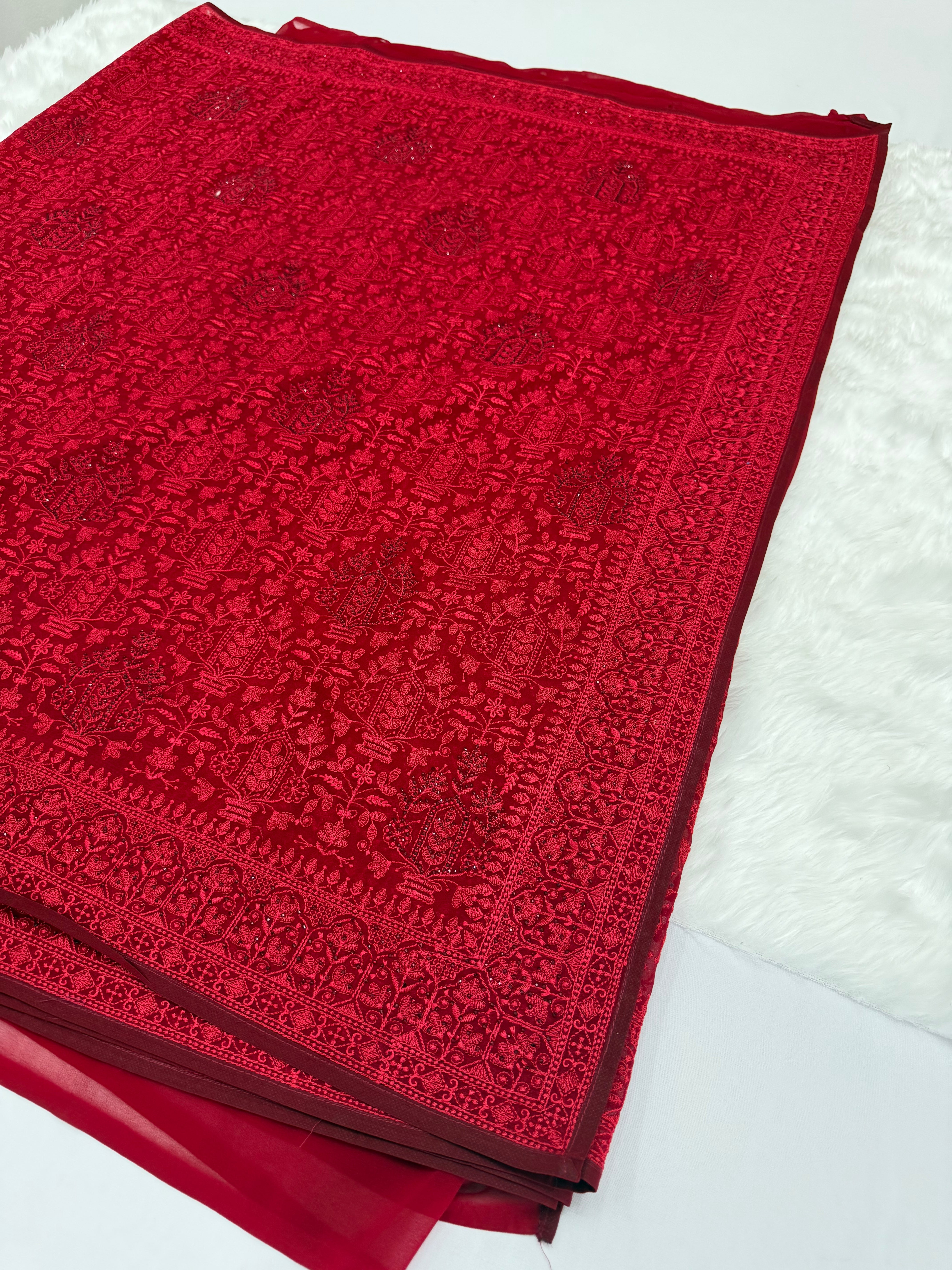 PREMIUM DESIGNER FANCY SILK SAREE - RED