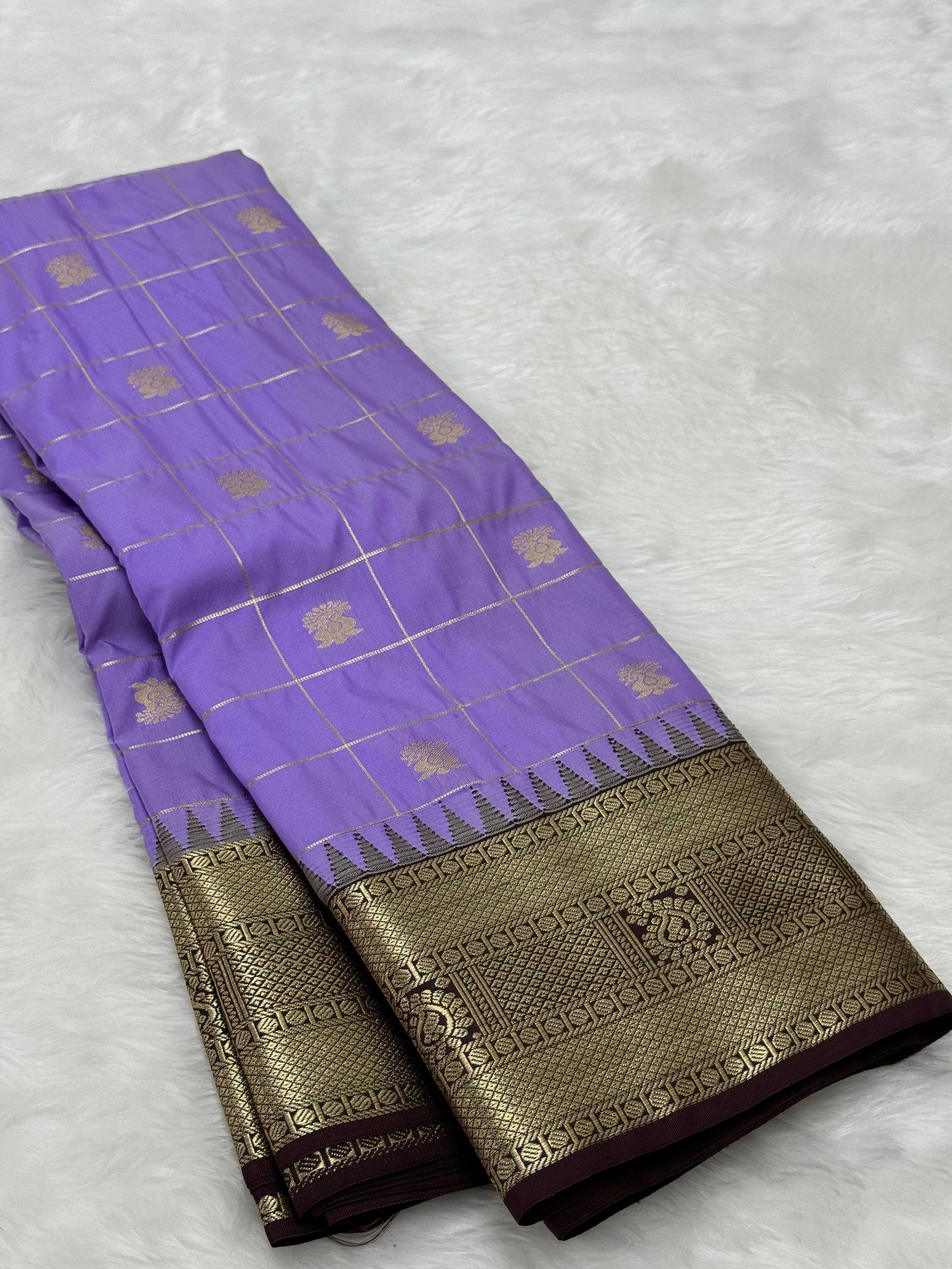 PREMIUM SEMI KANCHI SILK SAREE - LAVENDER