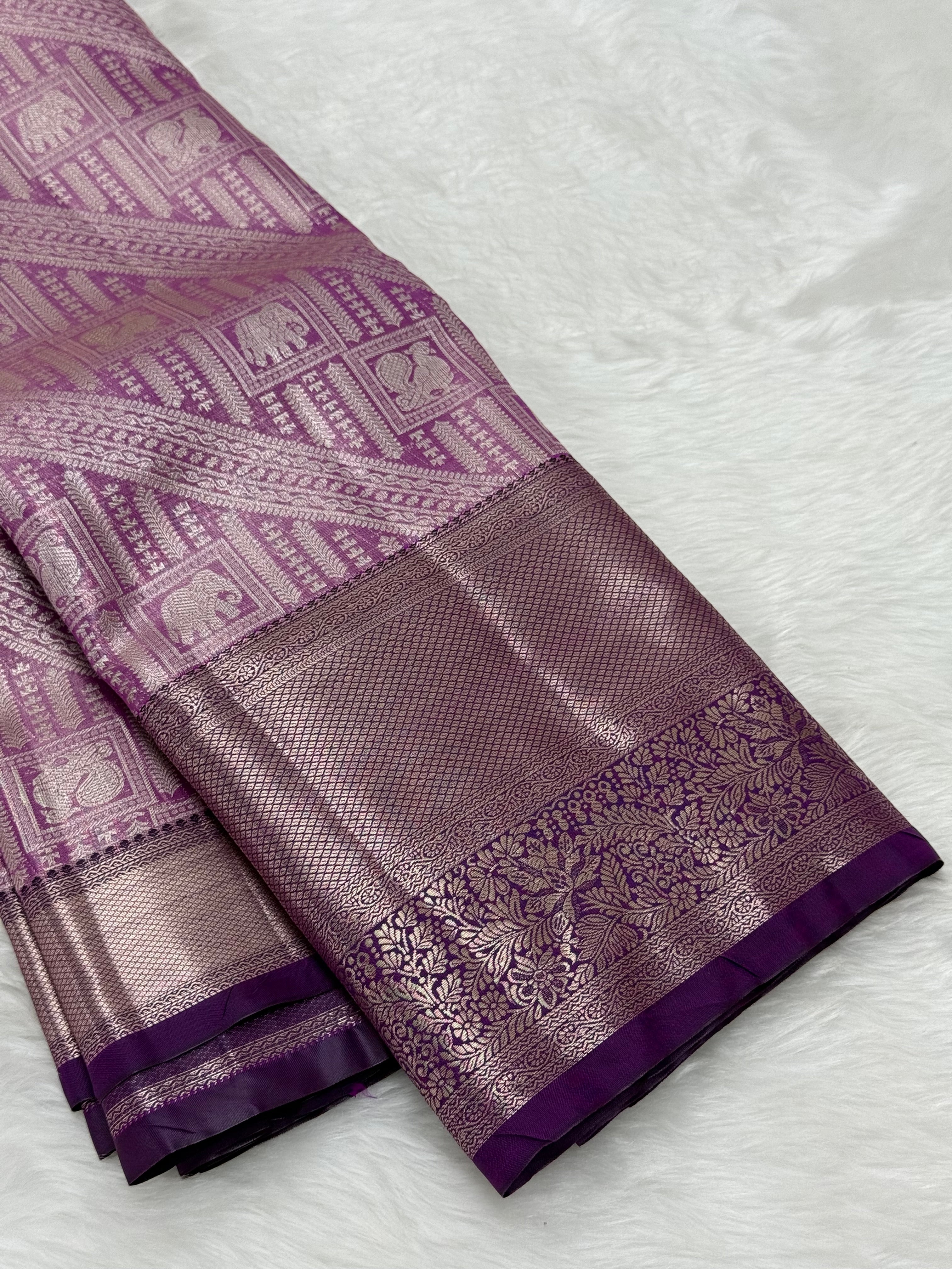 PREMIUM SEMI KANCHI SILK SAREE - MAUVE PINK