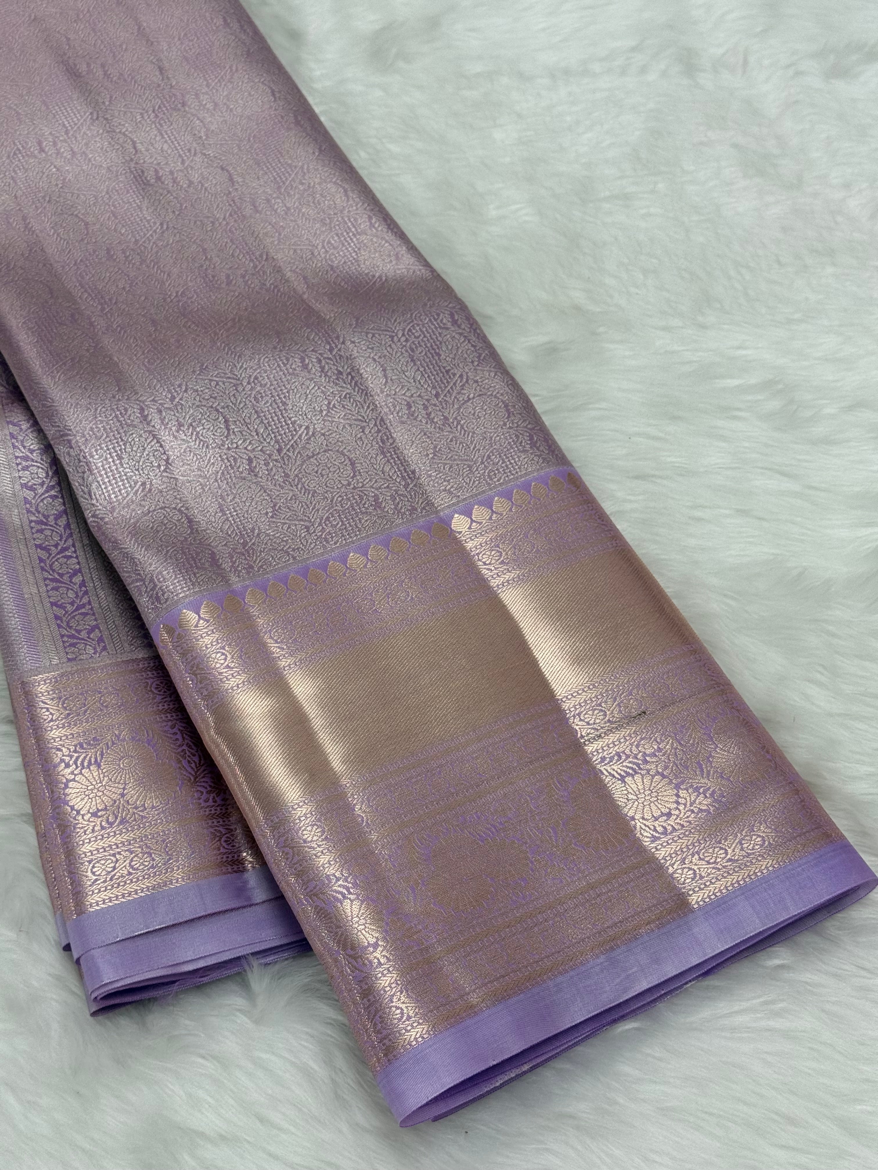 PREMIUM SEMI KANCHI SILK SAREE - GOLDEN LAVENDER