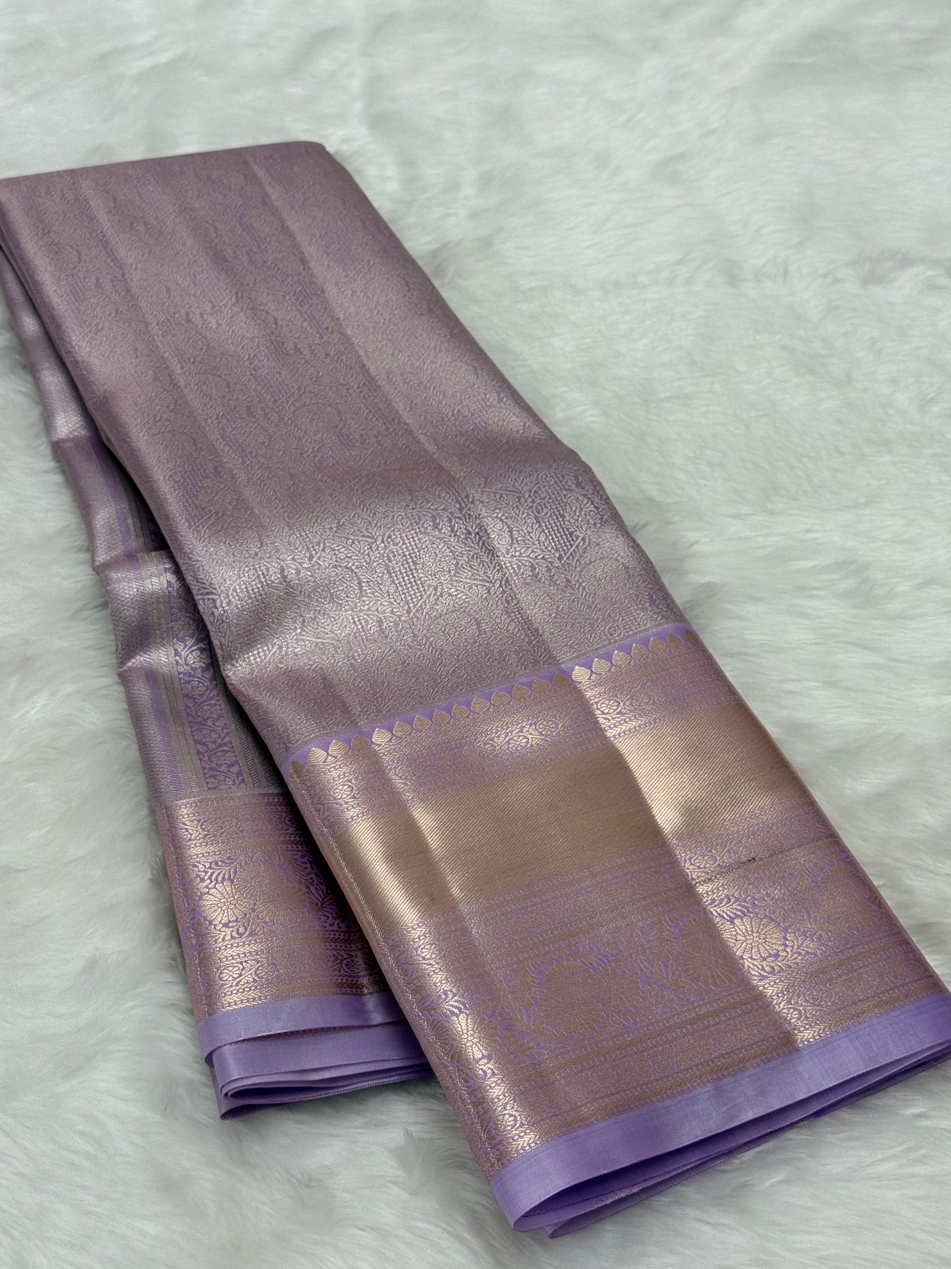PREMIUM SEMI KANCHI SILK SAREE - GOLDEN LAVENDER
